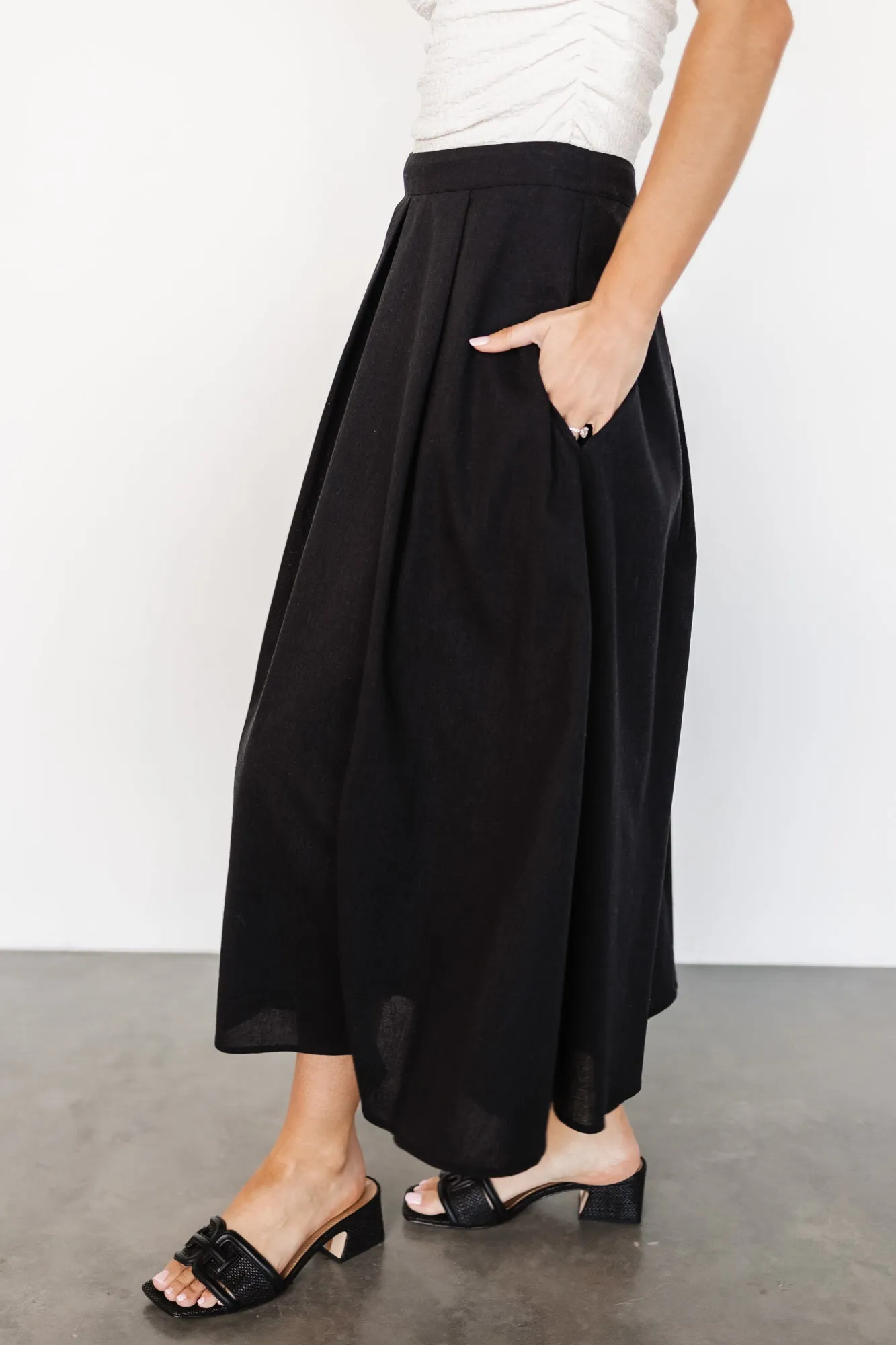 Katie Pleated Midi Skirt | Black sold by Baltic Born product image thumbnail 5