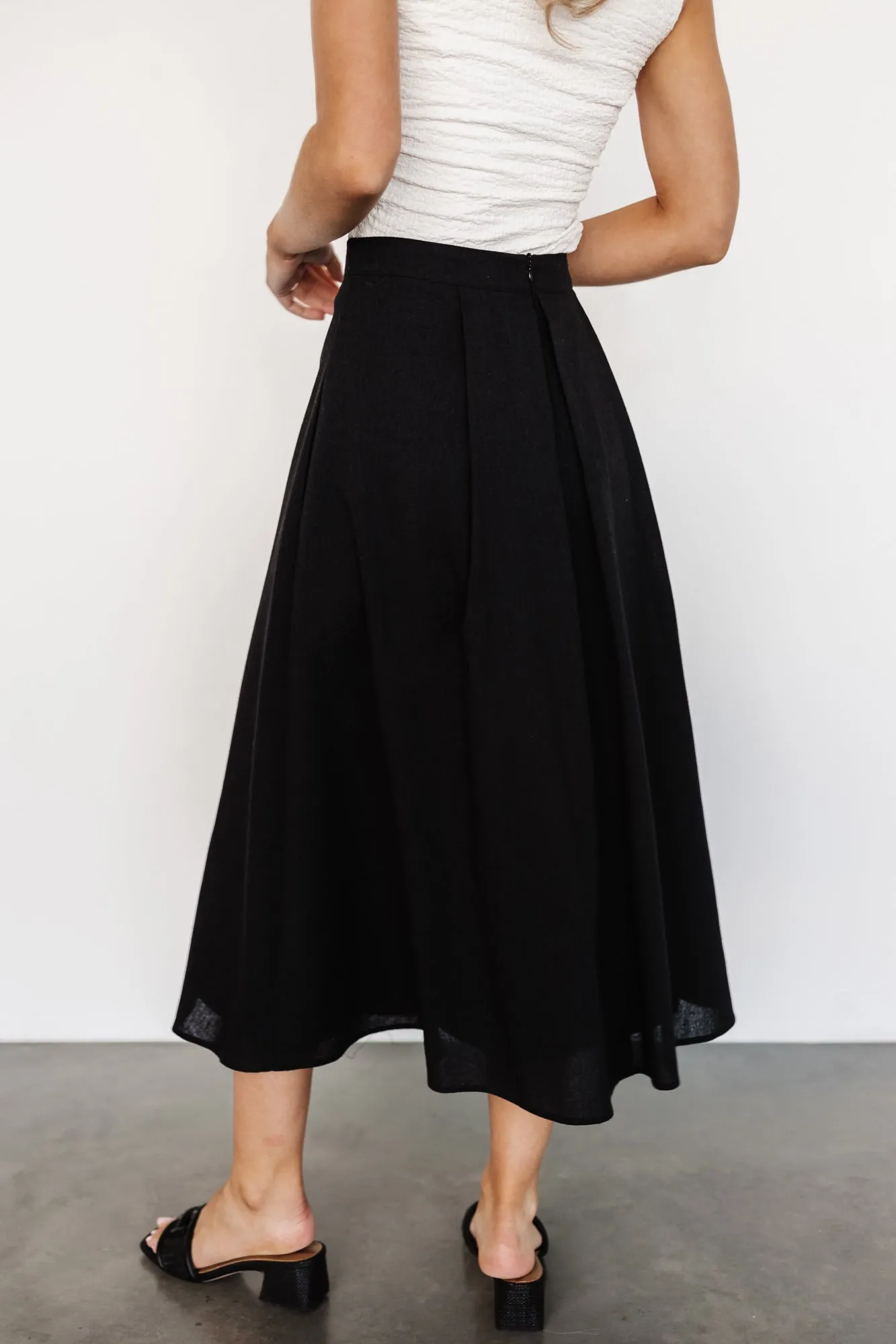 Katie Pleated Midi Skirt | Black sold by Baltic Born product image thumbnail 4