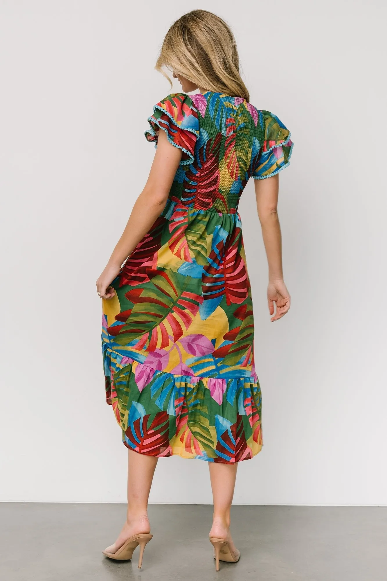 Marielle Smocked Midi Dress | Multi Print sold by Baltic Born product image thumbnail 4