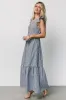 Hettie Button Maxi Dress | Blue Stripe sold by Baltic Born