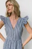 Hettie Button Maxi Dress | Blue Stripe sold by Baltic Born
