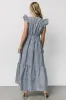 Hettie Button Maxi Dress | Blue Stripe sold by Baltic Born