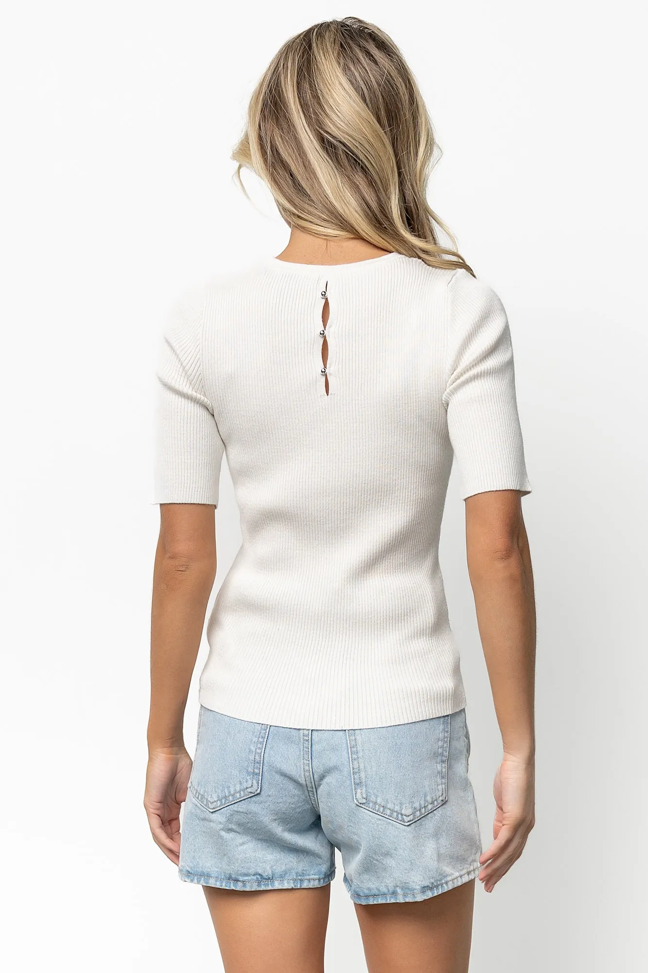 Chiara Ribbed Top | Ivory sold by Baltic Born product image thumbnail 4