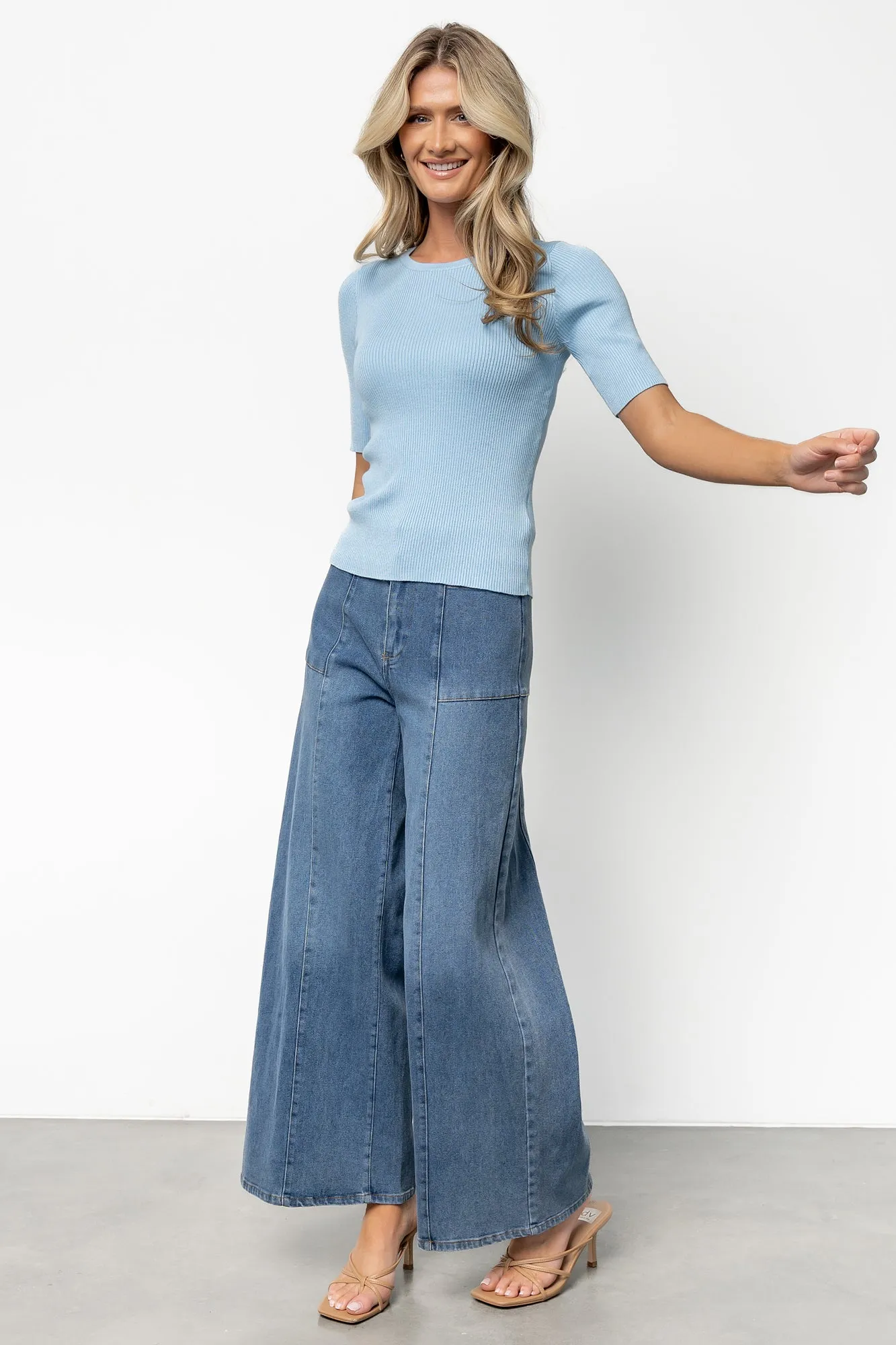 Chiara Ribbed Top | Light Blue sold by Baltic Born product image thumbnail 3