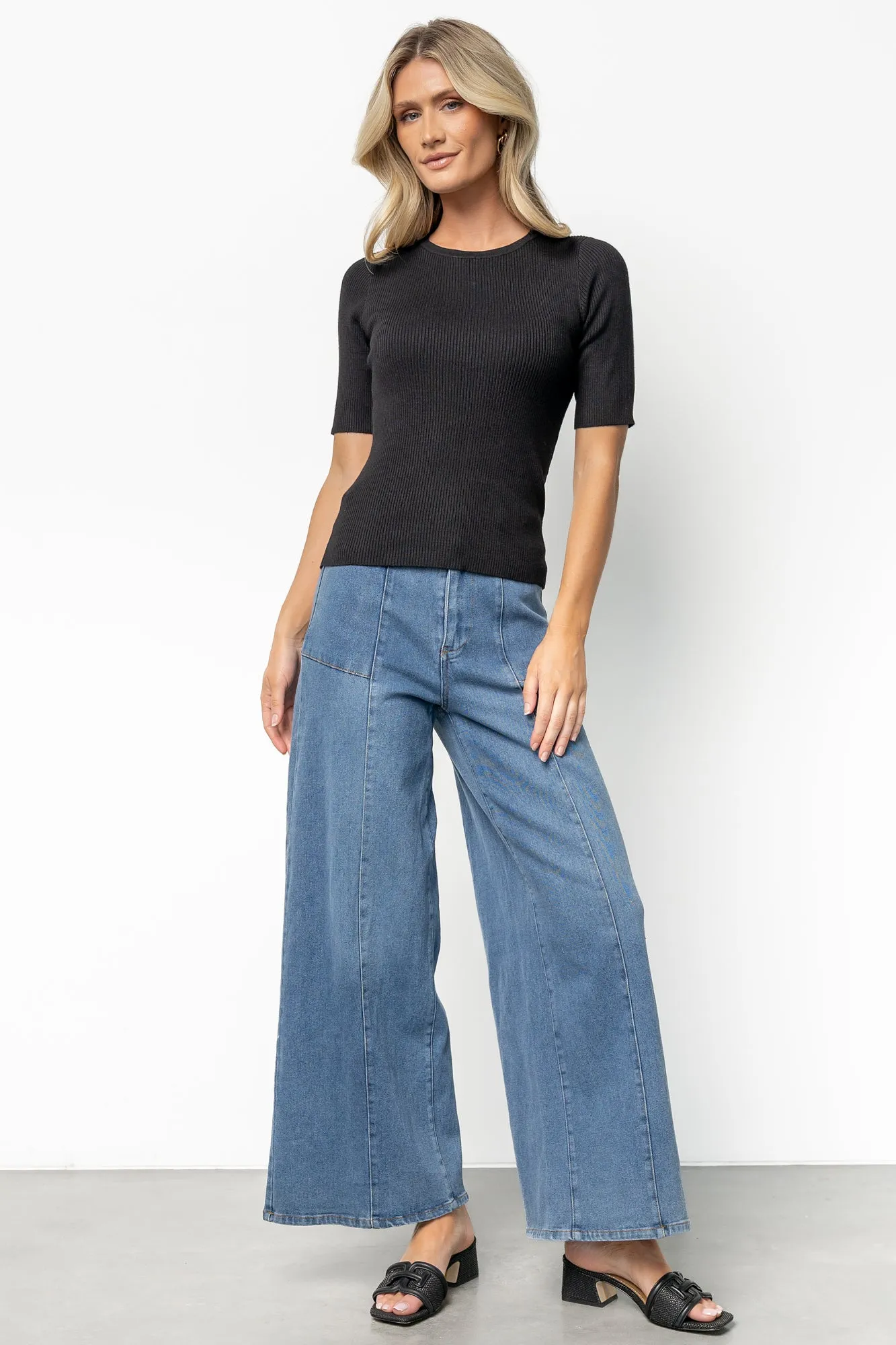 Chiara Ribbed Top | Black sold by Baltic Born product image thumbnail 3