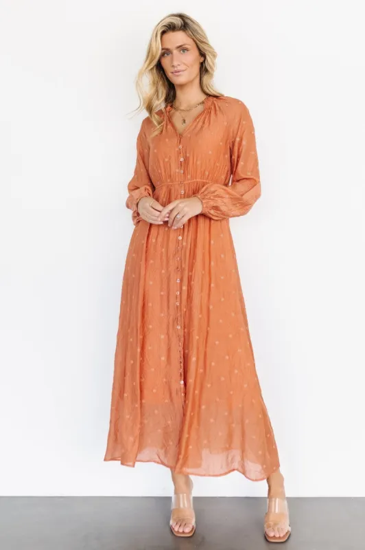 Banbury Button Maxi Dress | Clay sold by Baltic Born