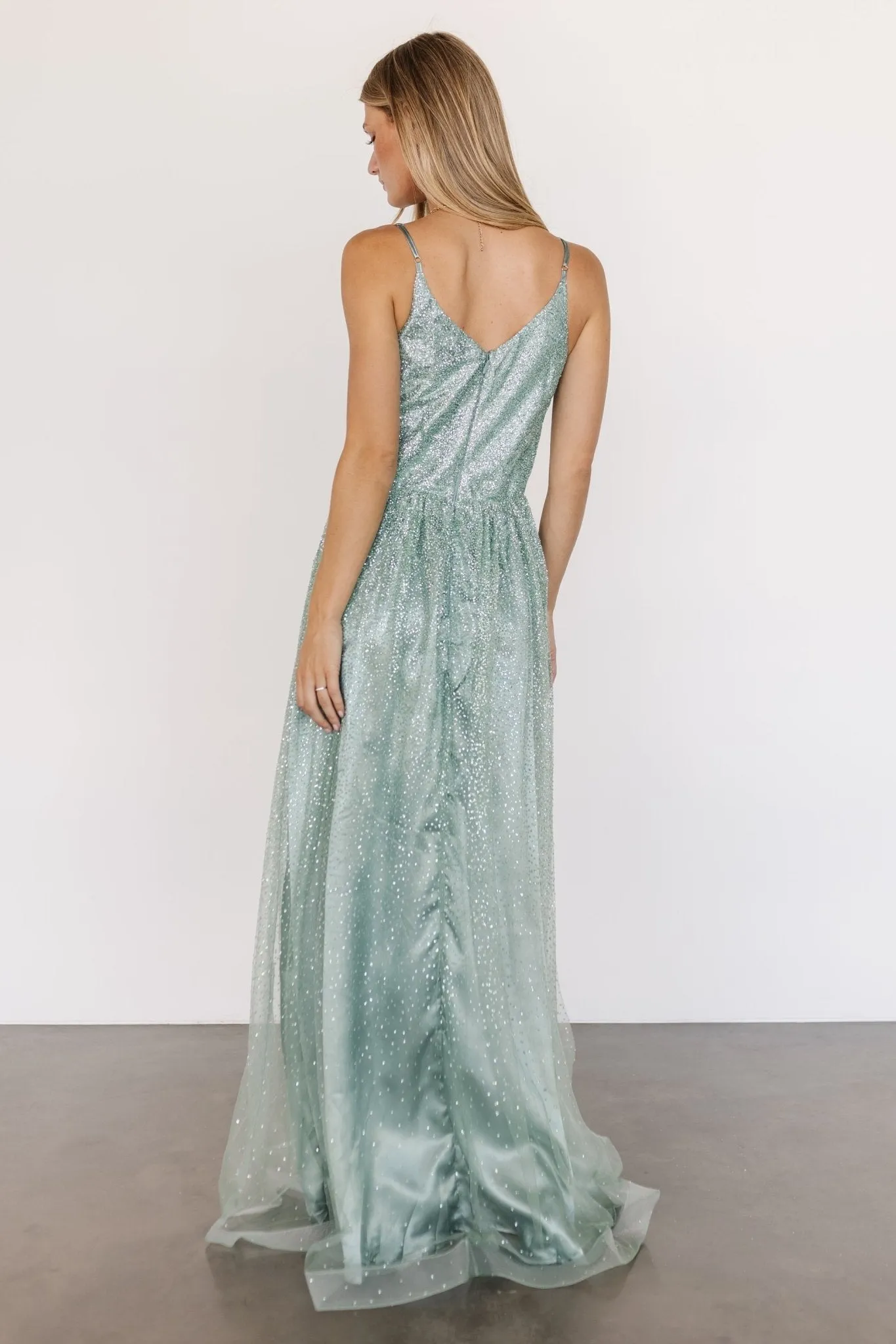 Ellie Shimmer Gown | Eucalyptus sold by Baltic Born product image thumbnail 4