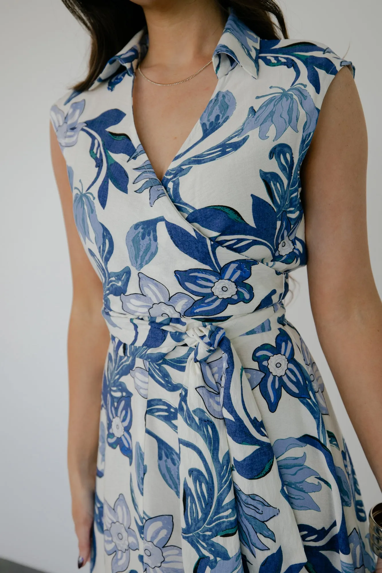 Almeria Maxi Dress | Ivory + Blue Floral sold by Baltic Born product image thumbnail 2