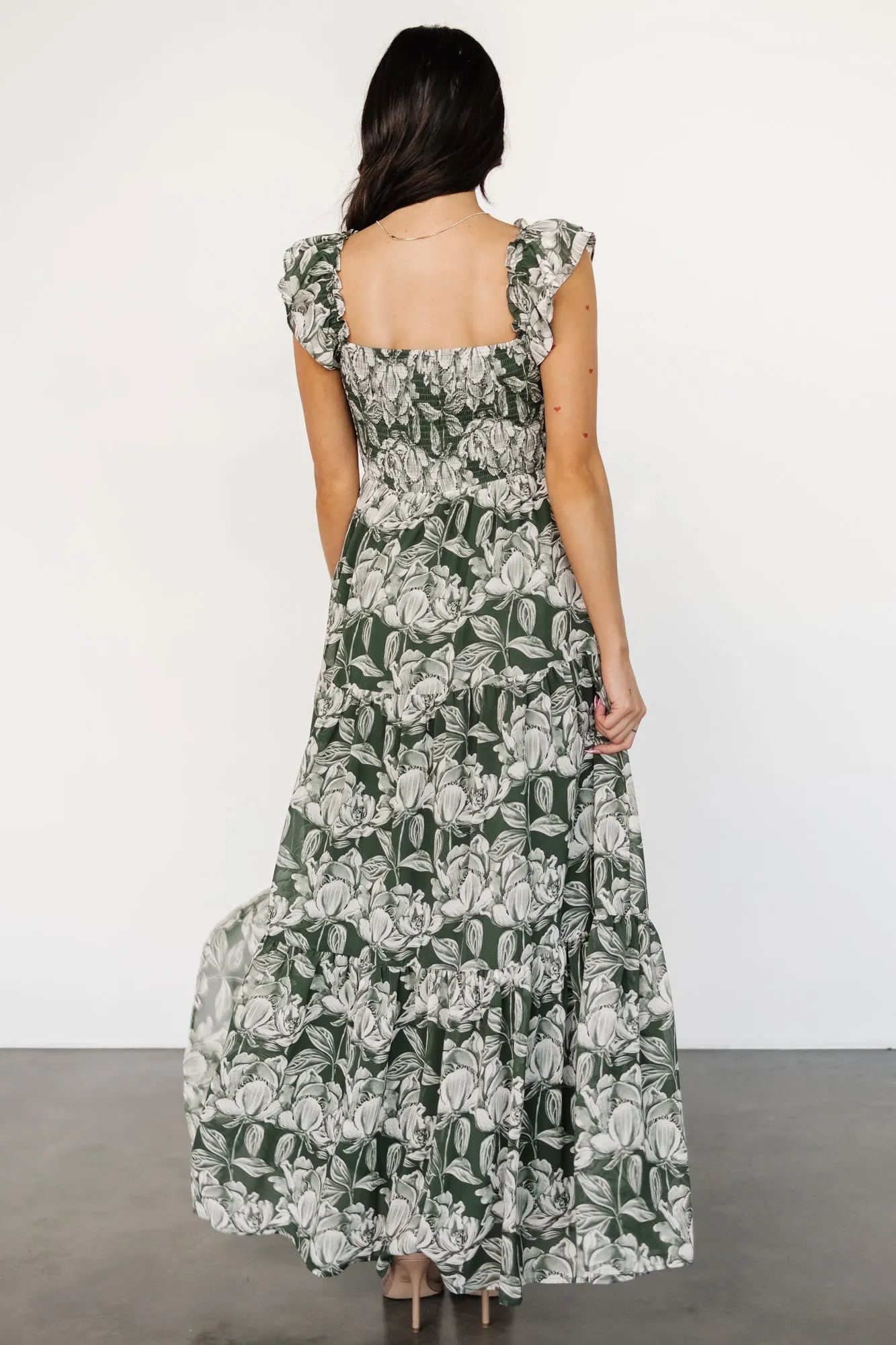 Martina Maxi Dress | Green + White sold by Baltic Born product image thumbnail 4