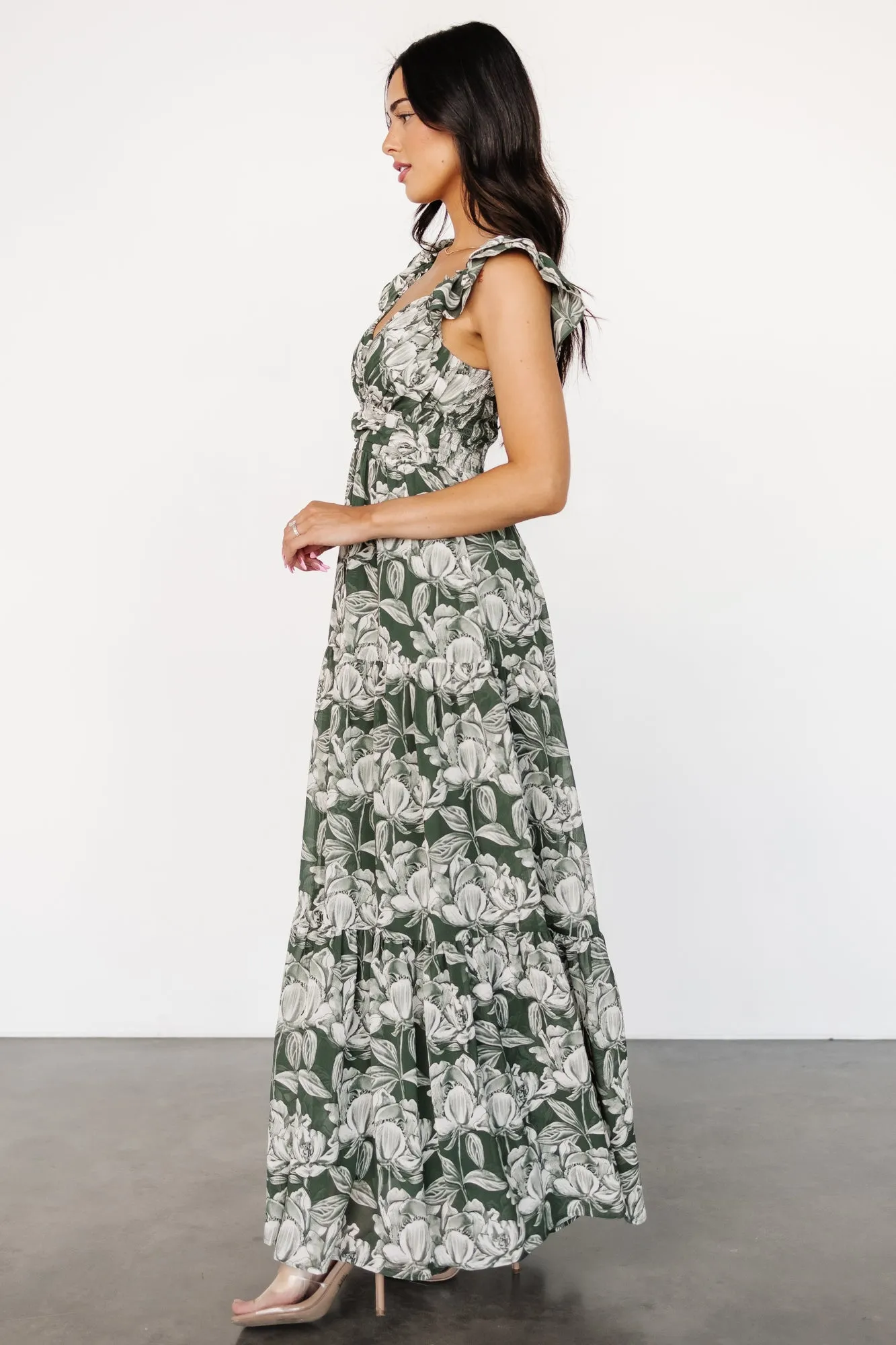 Martina Maxi Dress | Green + White sold by Baltic Born product image thumbnail 5