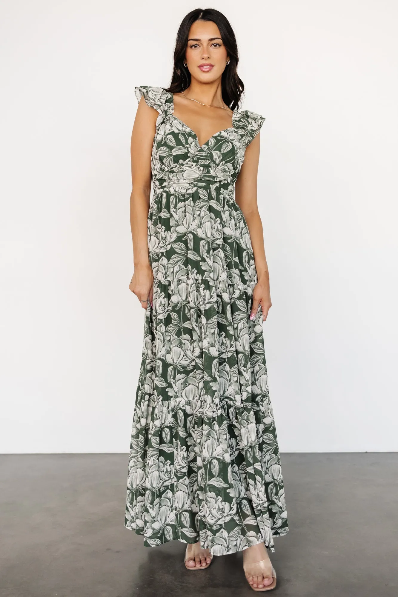 Martina Maxi Dress | Green + White sold by Baltic Born