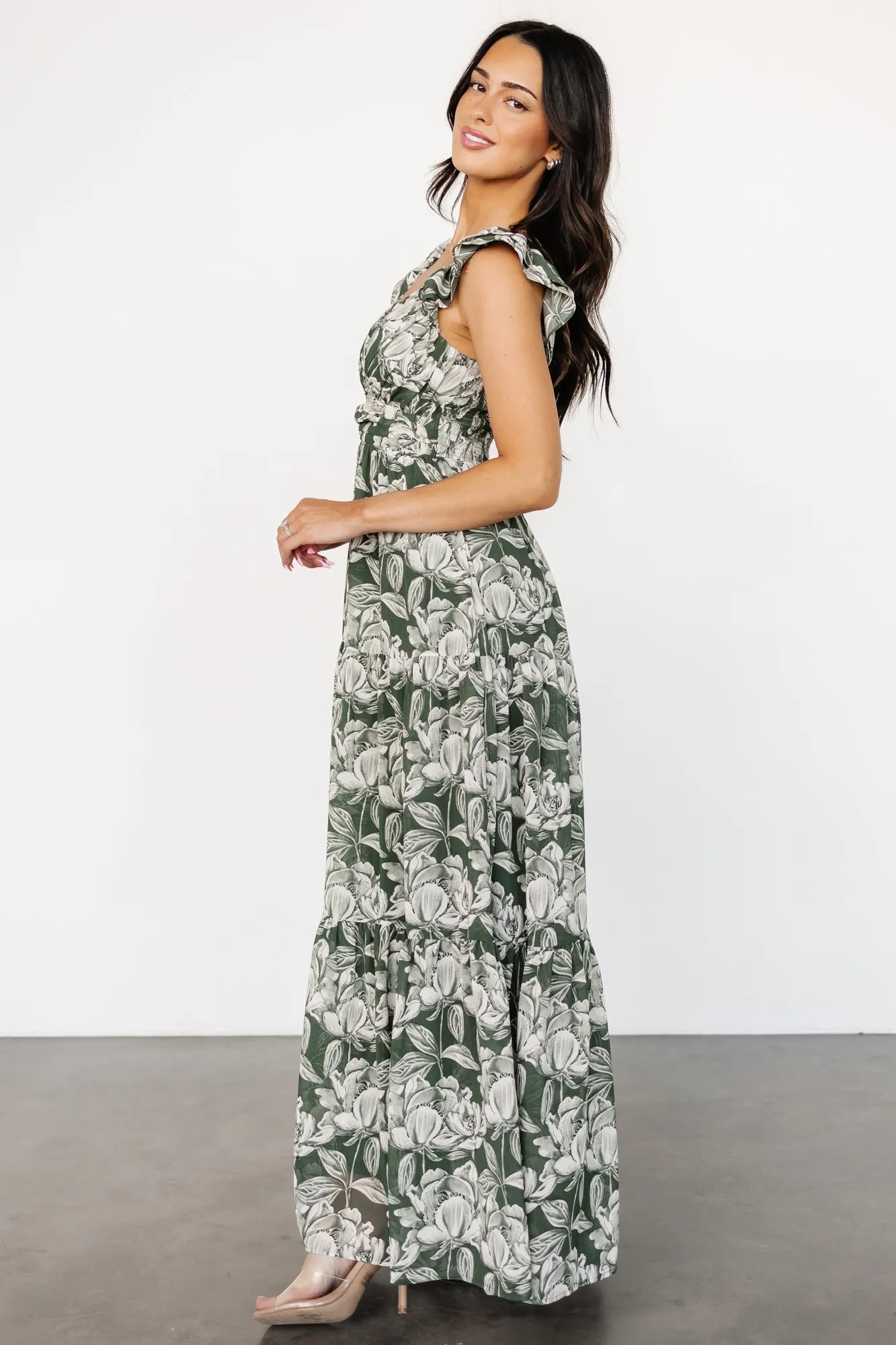 Martina Maxi Dress | Green + White sold by Baltic Born product image thumbnail 3