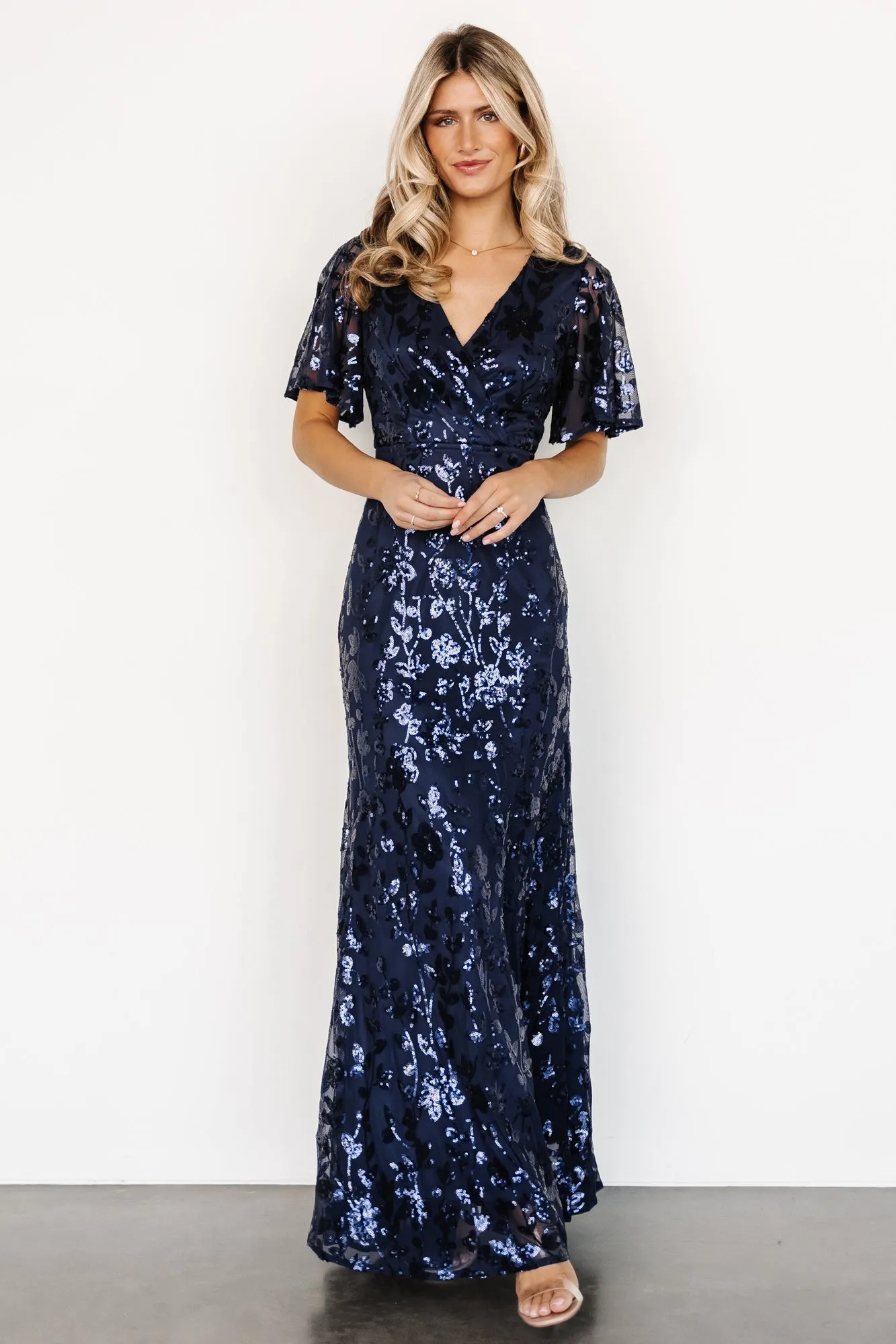 Esme Sequin Dress | Navy sold by Baltic Born