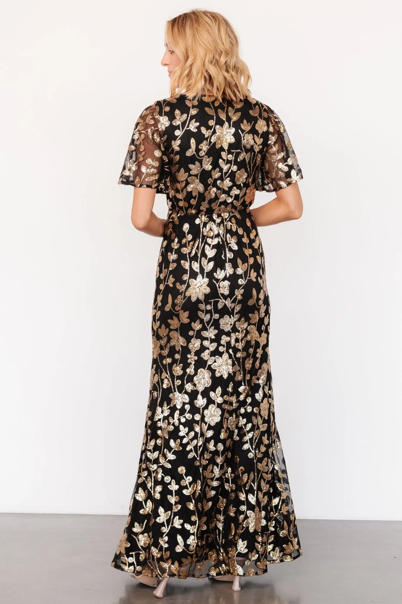 Esme Sequin Dress | Black + Gold sold by Baltic Born product image thumbnail 5