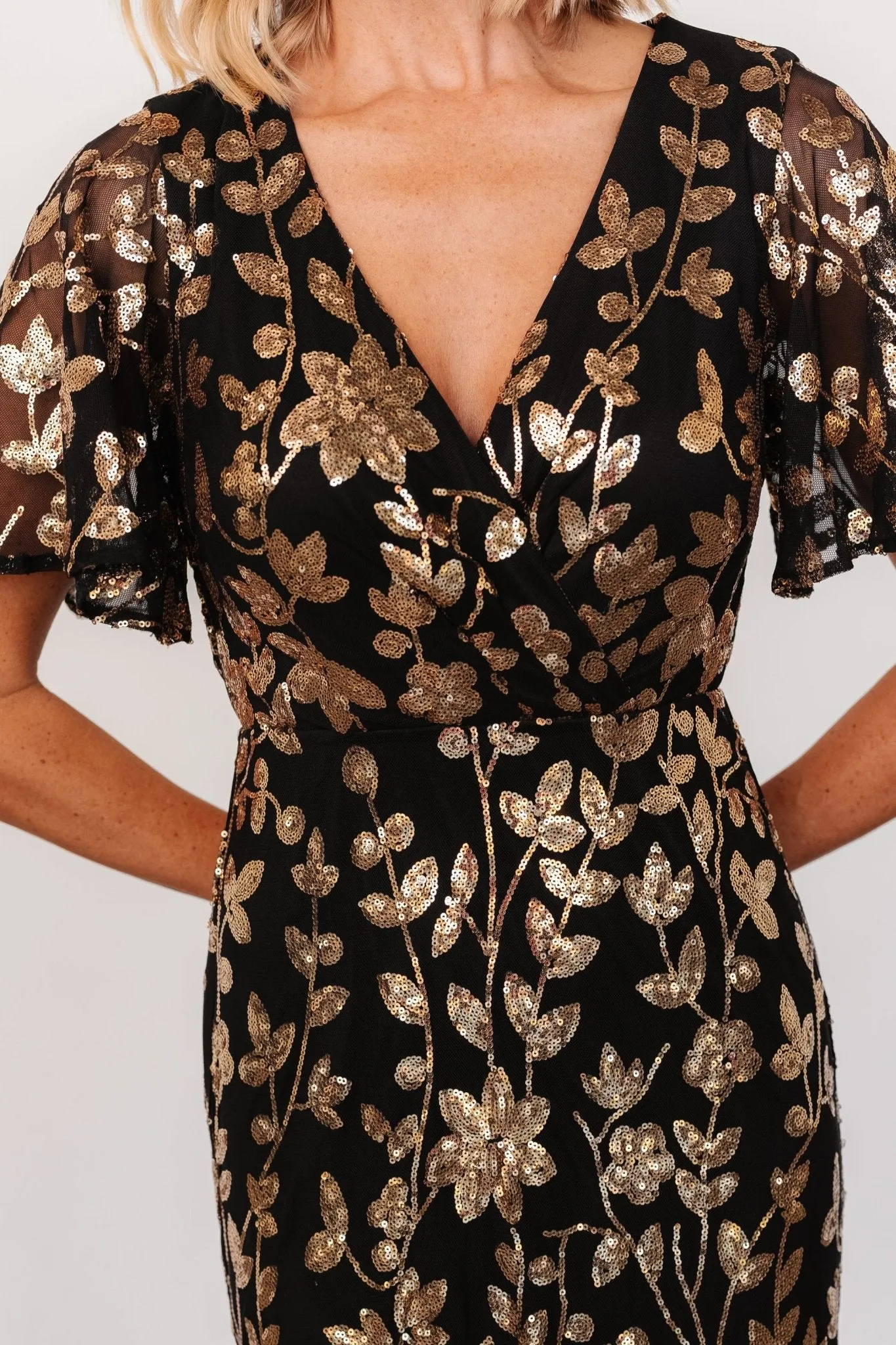 Esme Sequin Dress | Black + Gold sold by Baltic Born product image thumbnail 2