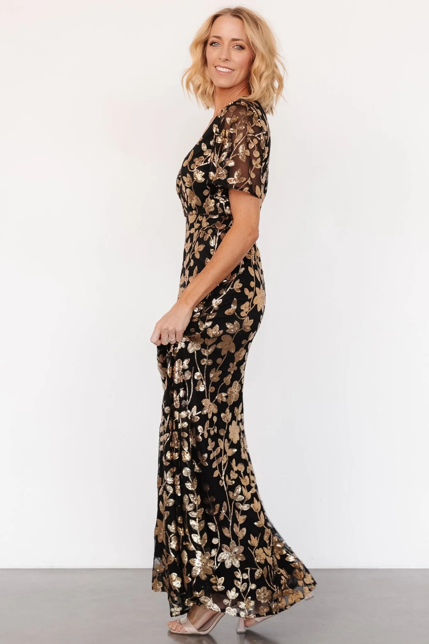 Esme Sequin Dress | Black + Gold sold by Baltic Born product image thumbnail 3