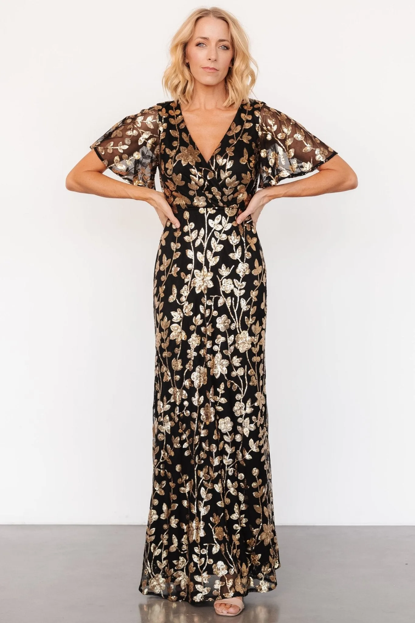 Esme Sequin Dress | Black + Gold sold by Baltic Born product image thumbnail 4