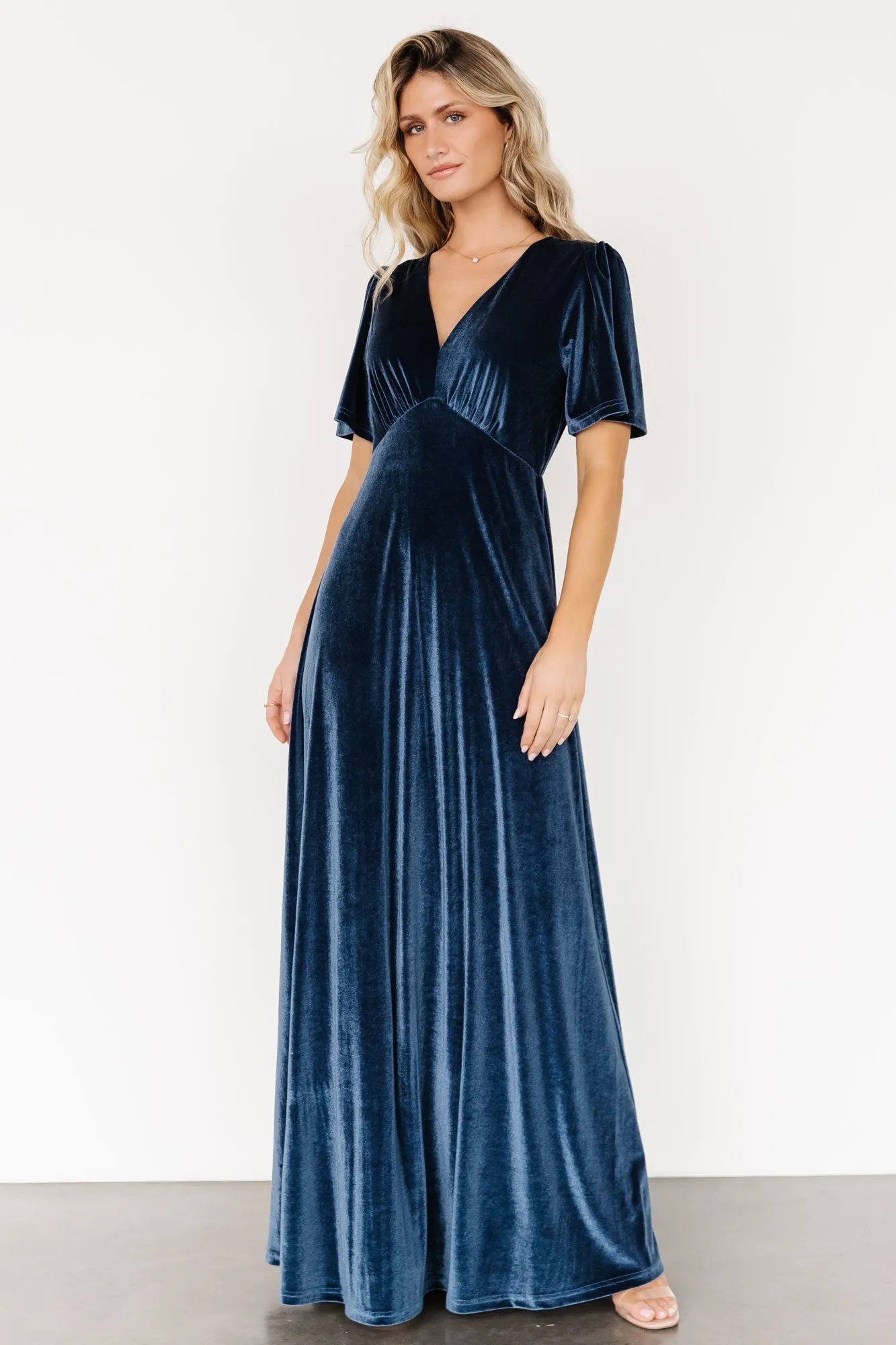 Vivian Velvet Maxi Dress | Blue sold by Baltic Born product image thumbnail 5