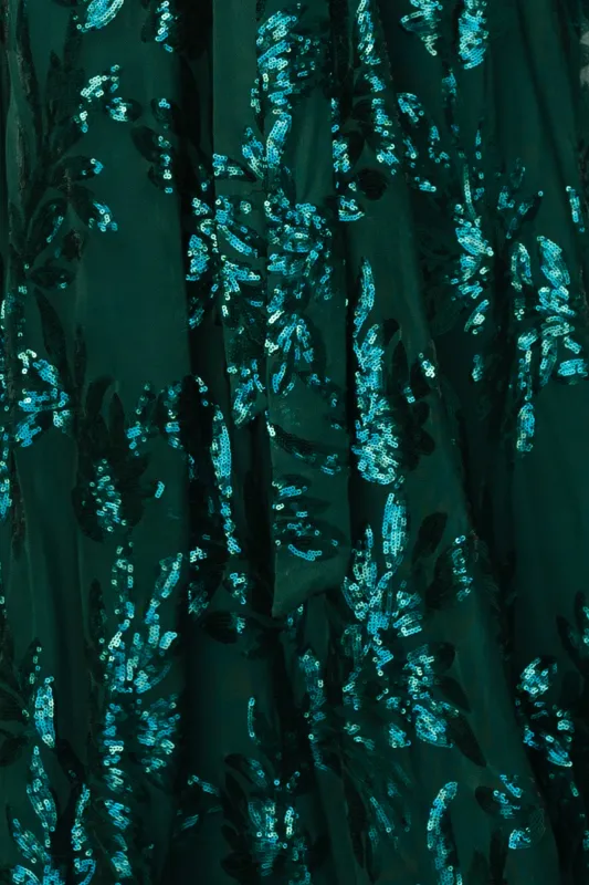 Fabric Swatch - Muse Sequin | Emerald sold by Baltic Born