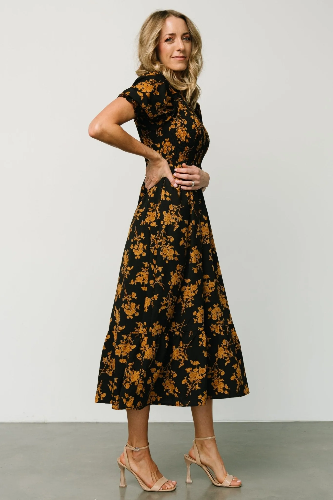 Somerset Midi Dress | Black + Gold sold by Baltic Born product image thumbnail 3