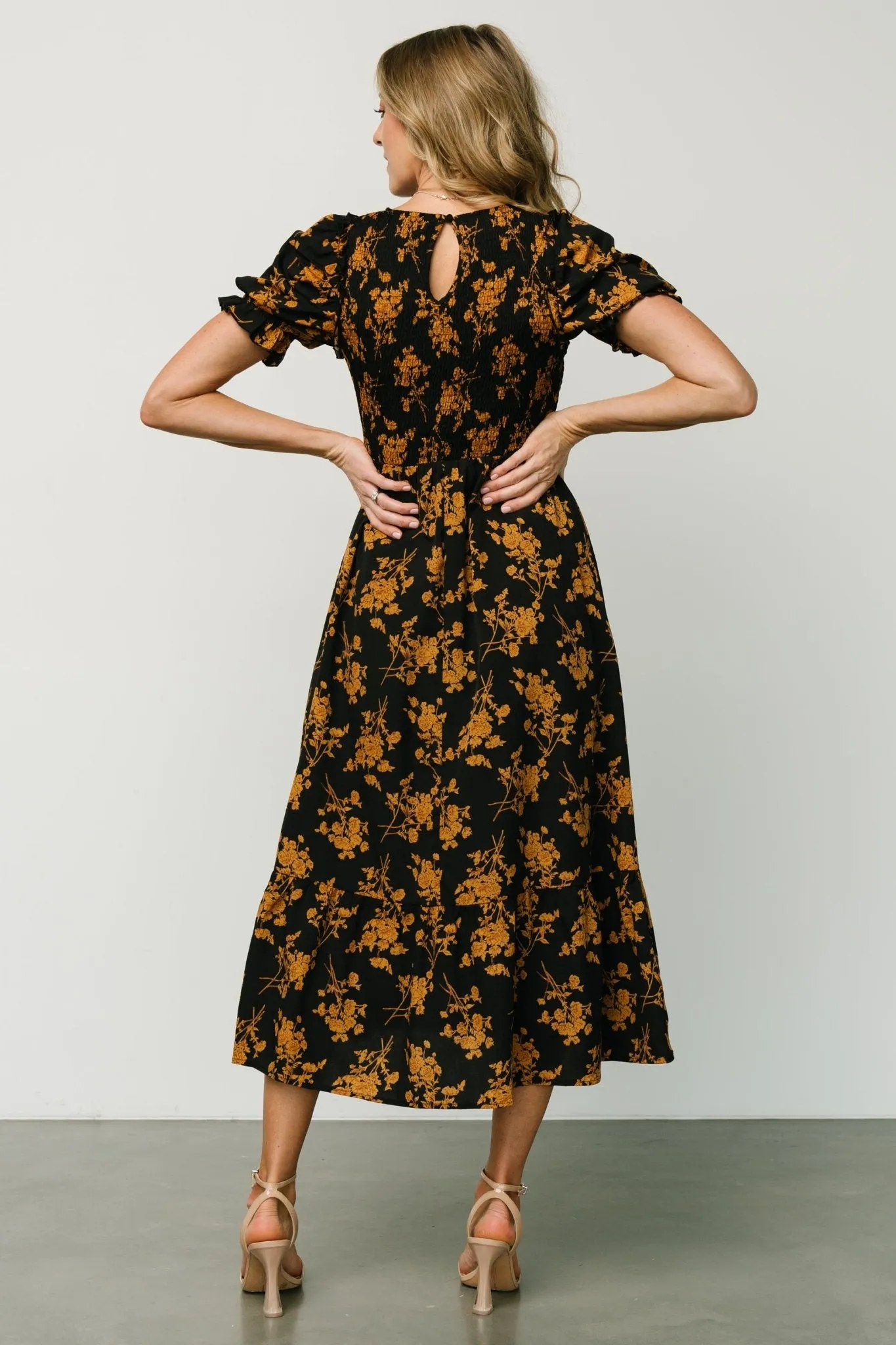 Somerset Midi Dress | Black + Gold sold by Baltic Born product image thumbnail 4