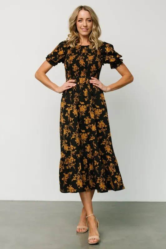 Somerset Midi Dress | Black + Gold sold by Baltic Born