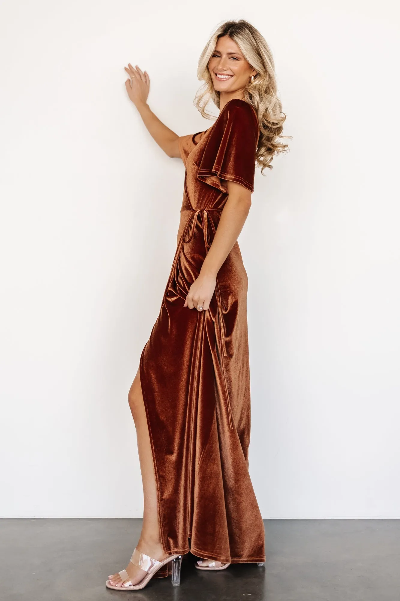 Meghan Velvet Wrap Maxi Dress | Spice sold by Baltic Born product image thumbnail 2