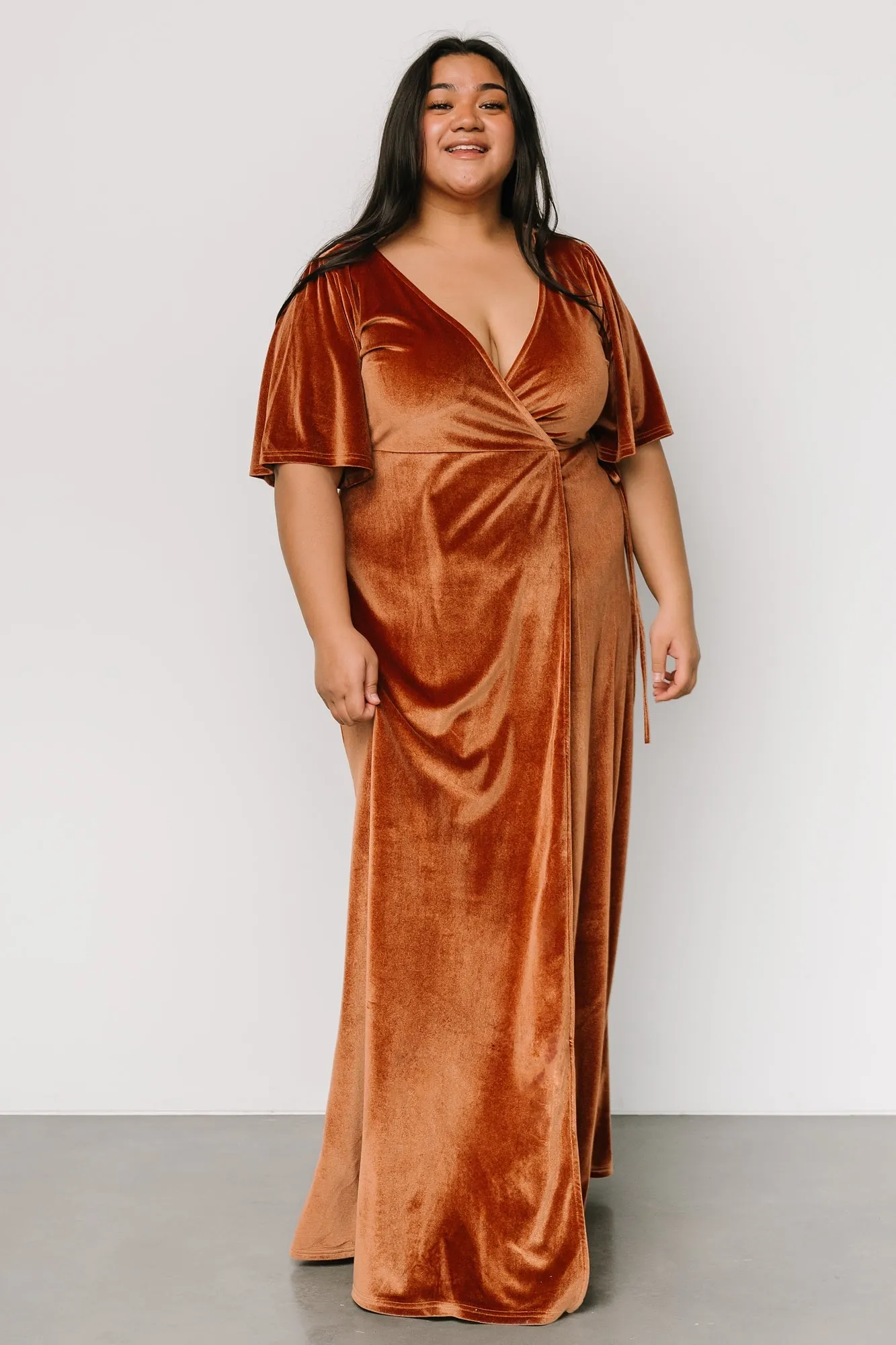 Meghan Velvet Wrap Maxi Dress | Spice sold by Baltic Born product image thumbnail 3
