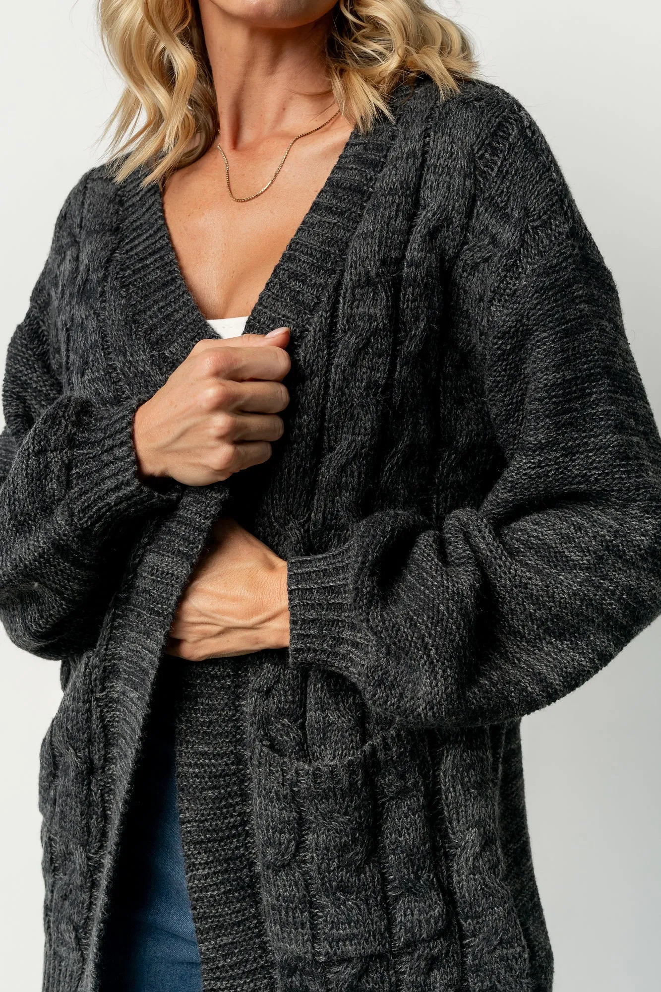 Spencer Chunky Knit Cardigan | Charcoal sold by Baltic Born product image thumbnail 5