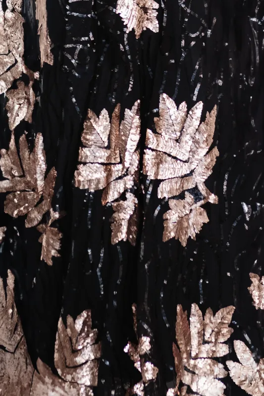 Fabric Swatch - Muse Sequin | Black + Rose sold by Baltic Born