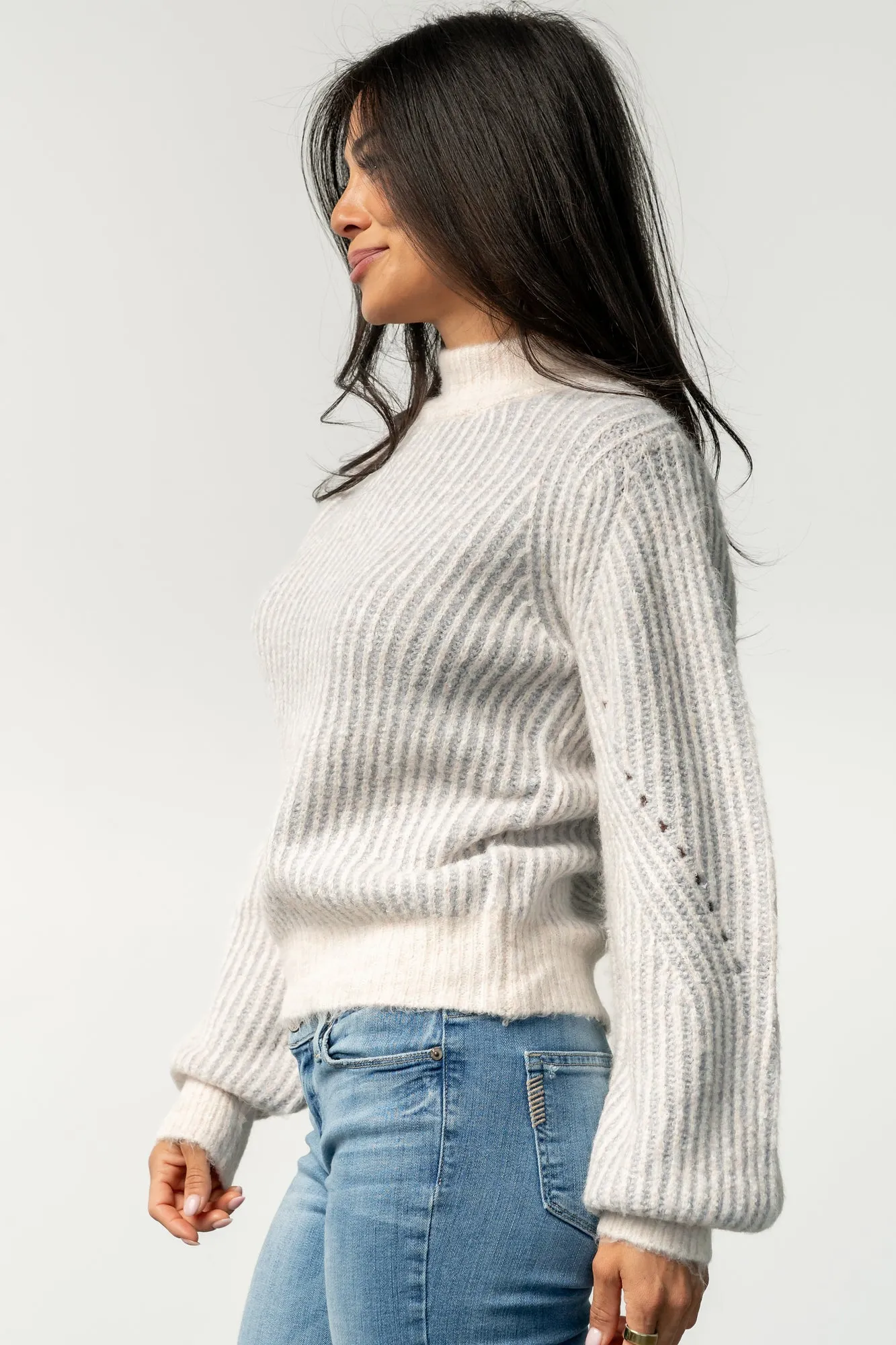 Vanessa Sweater | Natural + Blue Stripe sold by Baltic Born product image thumbnail 5