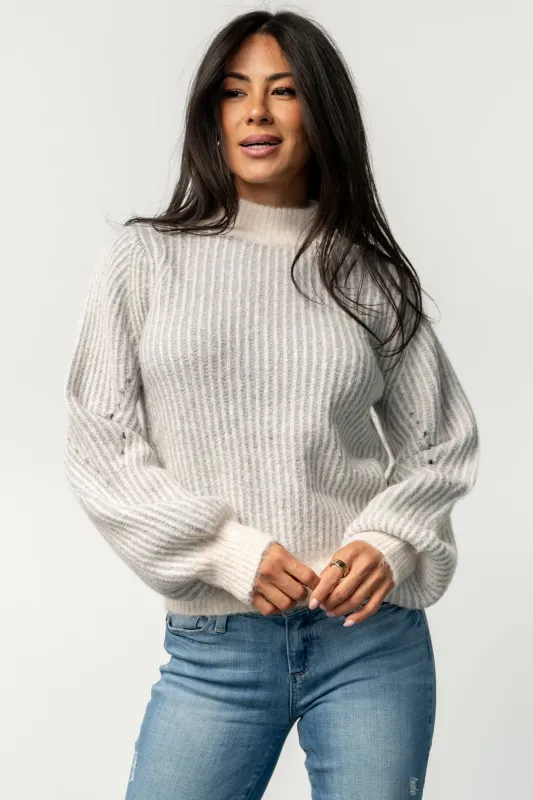 Vanessa Sweater | Natural + Blue Stripe sold by Baltic Born