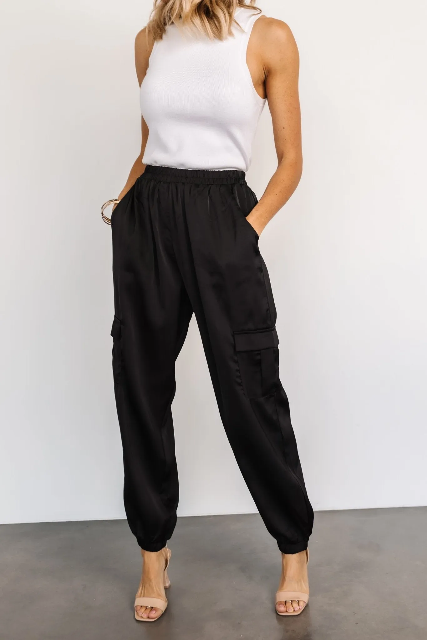 William Satin Jogger Pants | Black sold by Baltic Born product image thumbnail 5