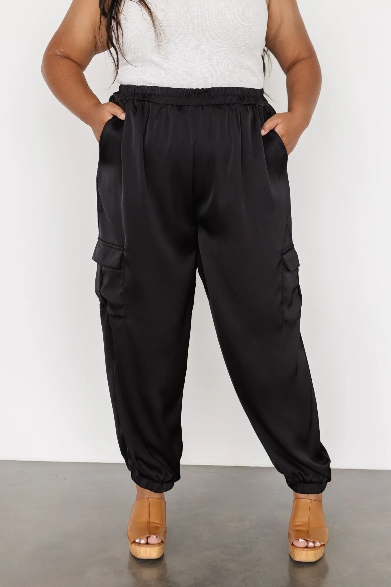 William Satin Jogger Pants | Black sold by Baltic Born product image thumbnail 4