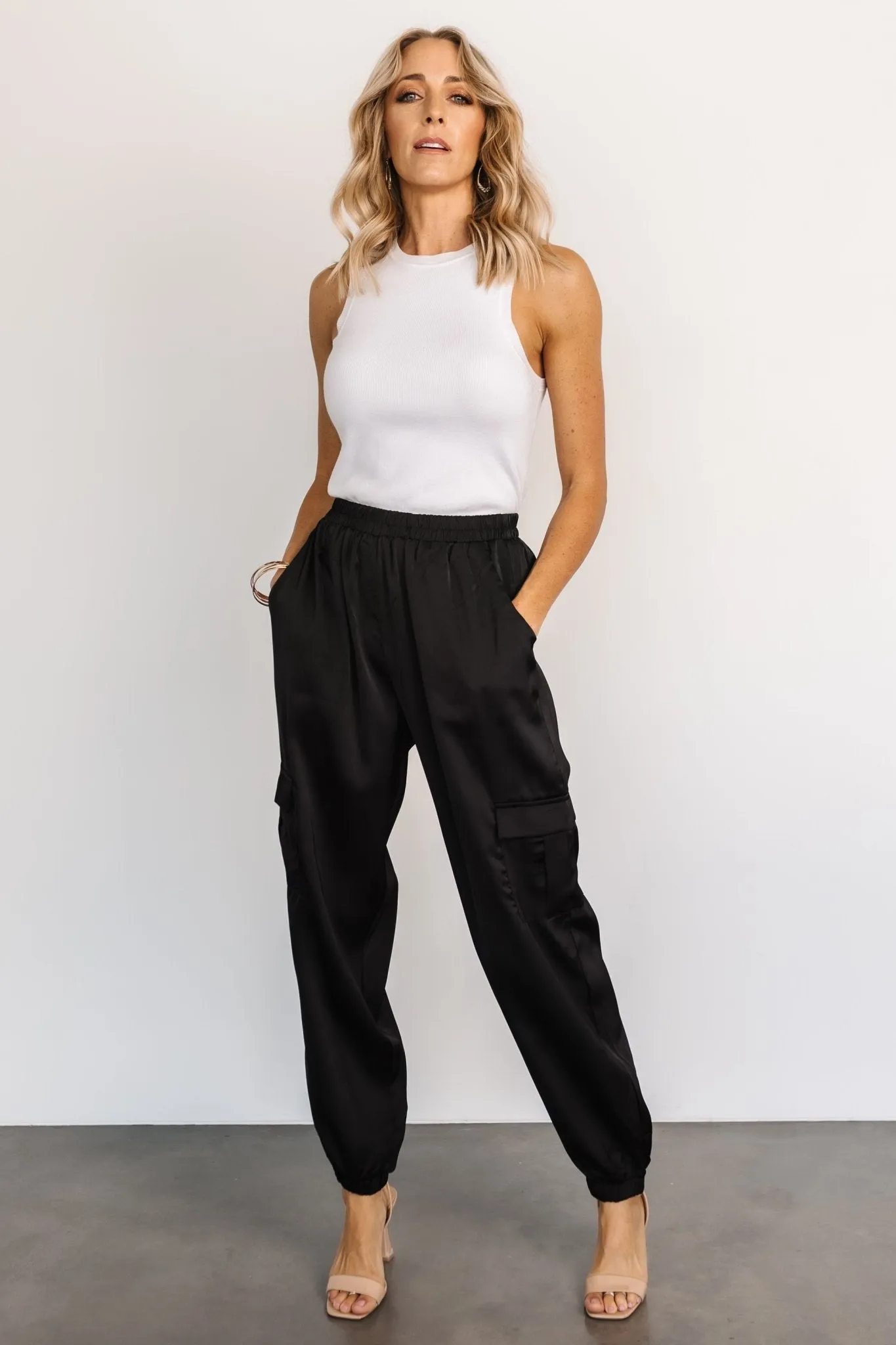 William Satin Jogger Pants | Black sold by Baltic Born