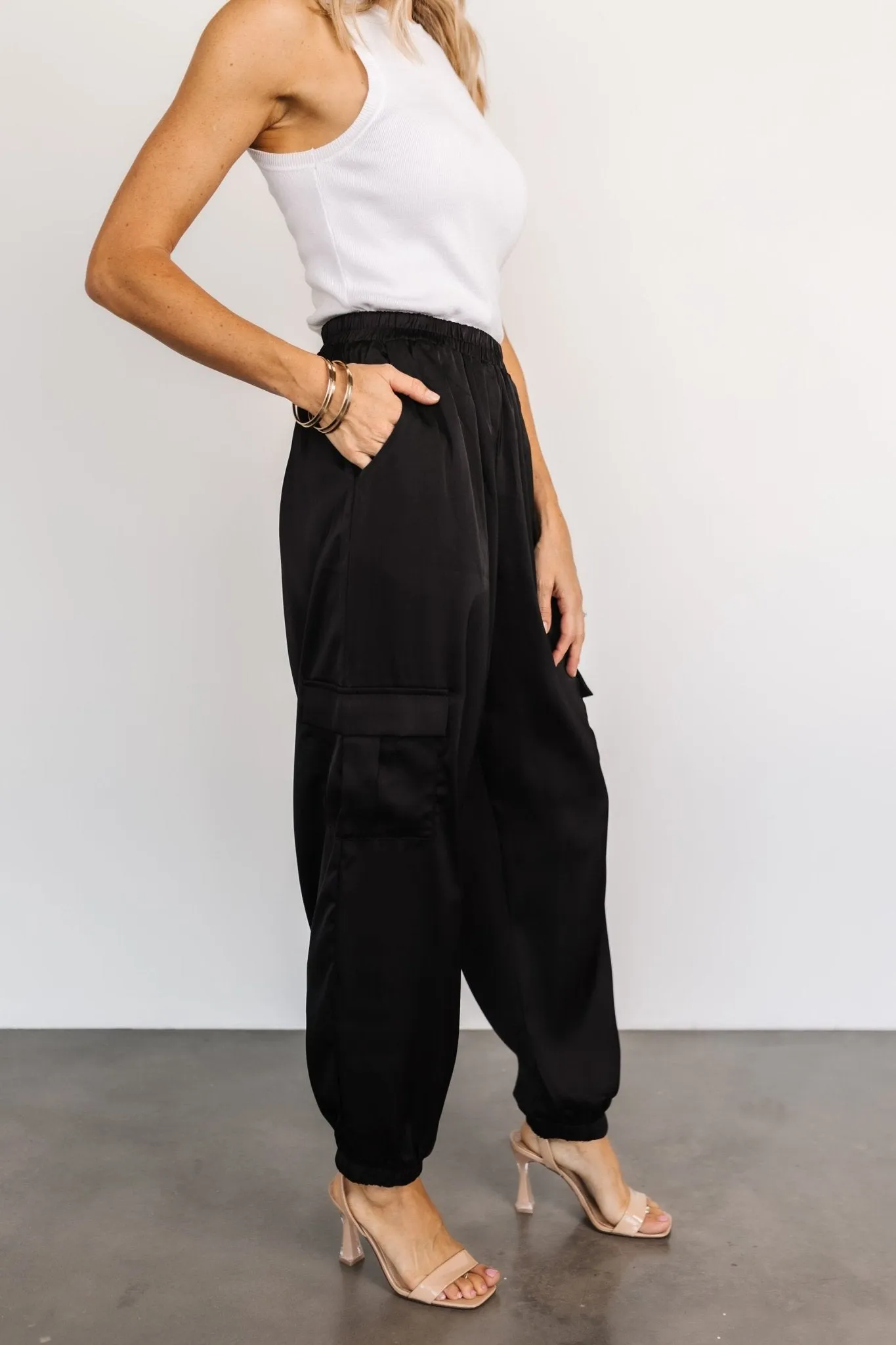 William Satin Jogger Pants | Black sold by Baltic Born product image thumbnail 3