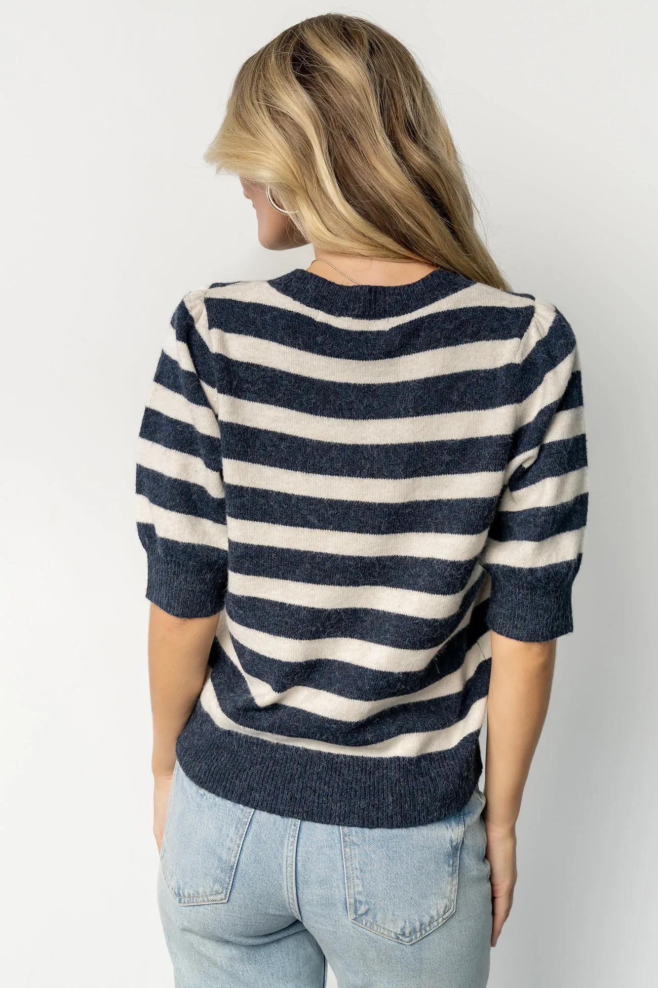 Keira Sweater Top | Navy + Ivory Stripe sold by Baltic Born product image thumbnail 4