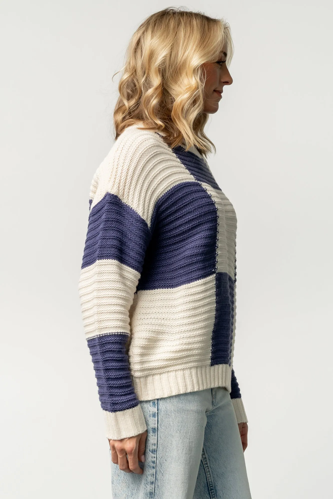 Jayda Sweater | Cream + Blue sold by Baltic Born product image thumbnail 3