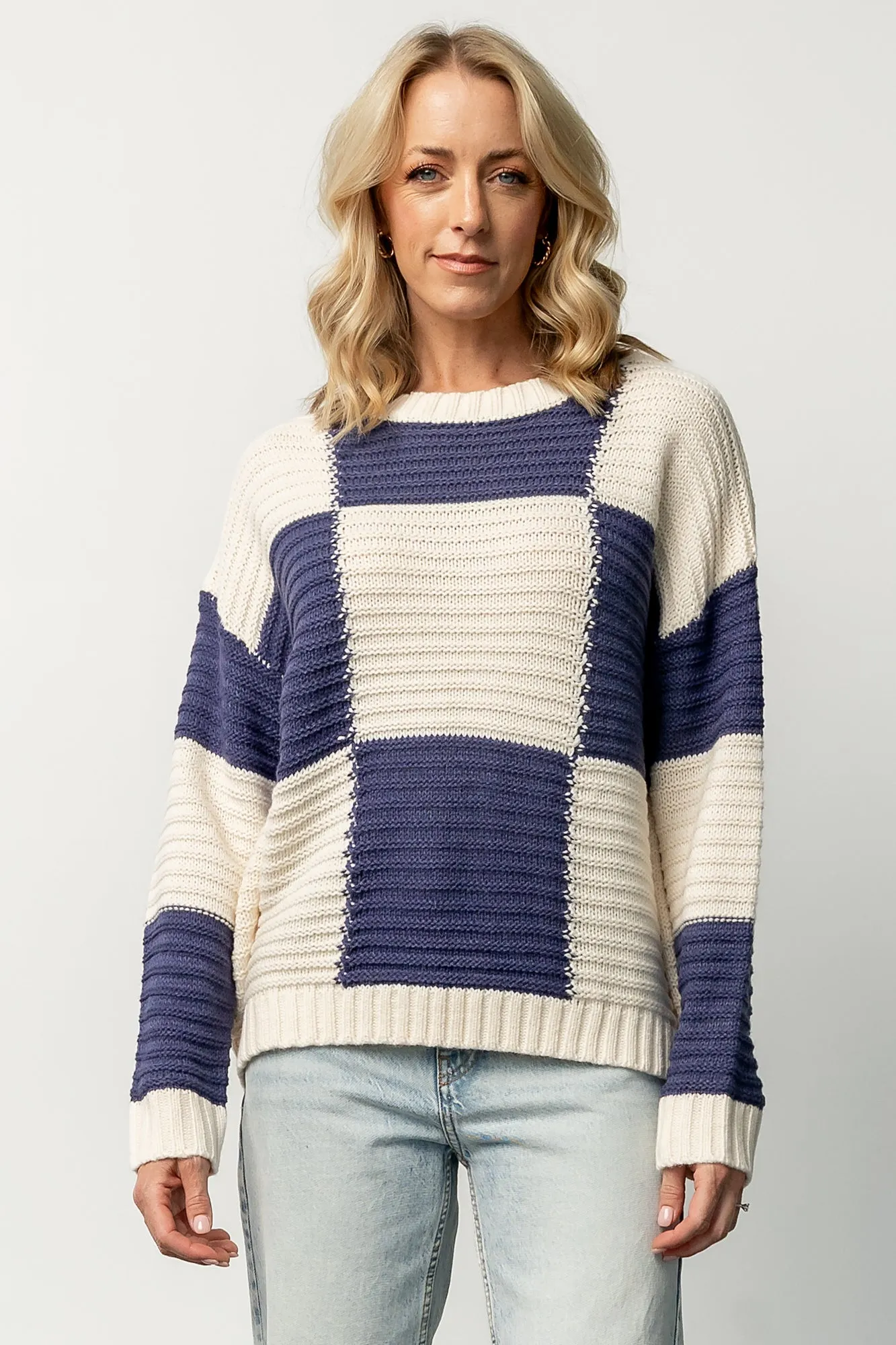 Jayda Sweater | Cream + Blue sold by Baltic Born product image thumbnail 5