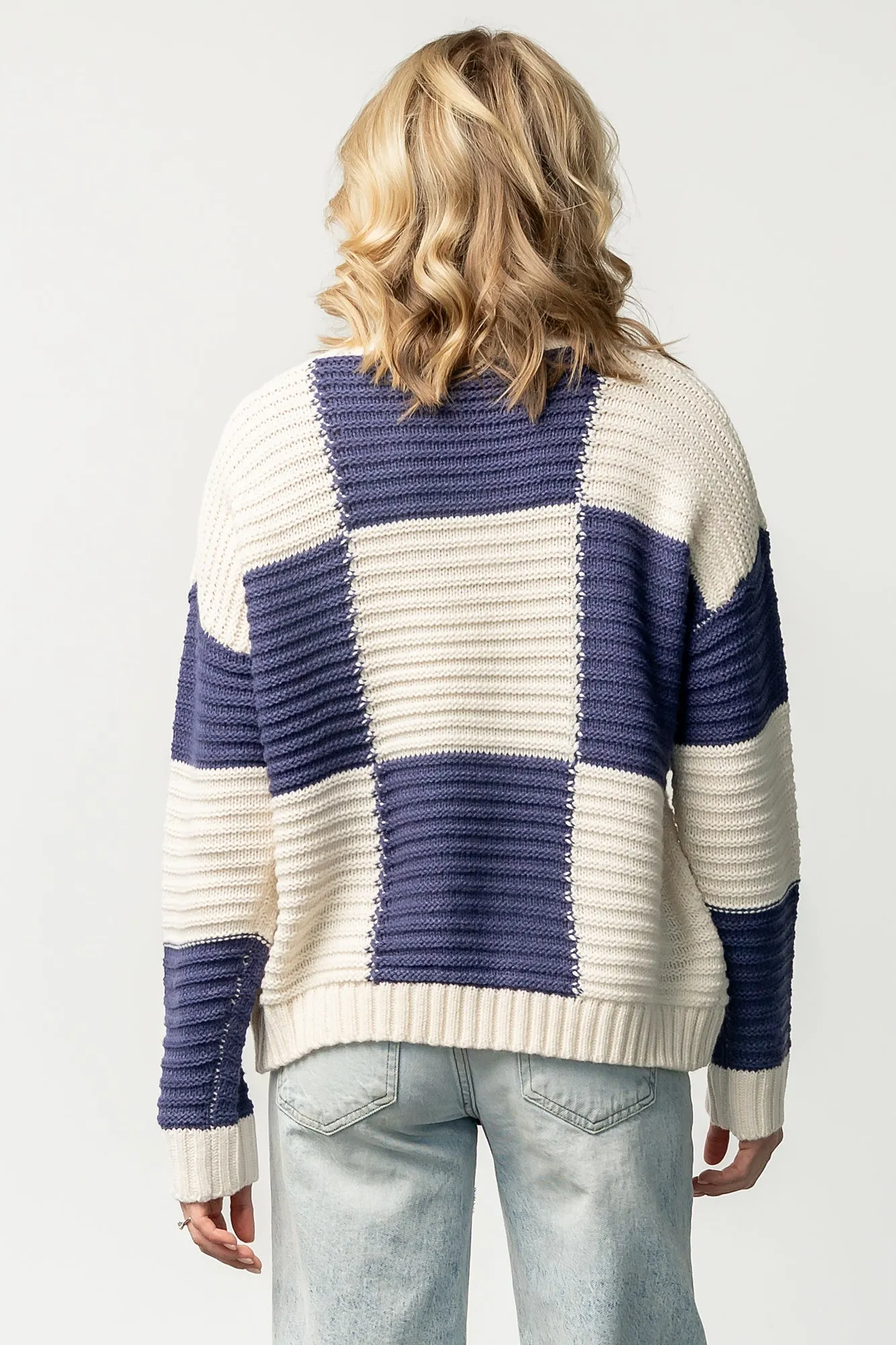 Jayda Sweater | Cream + Blue sold by Baltic Born product image thumbnail 4