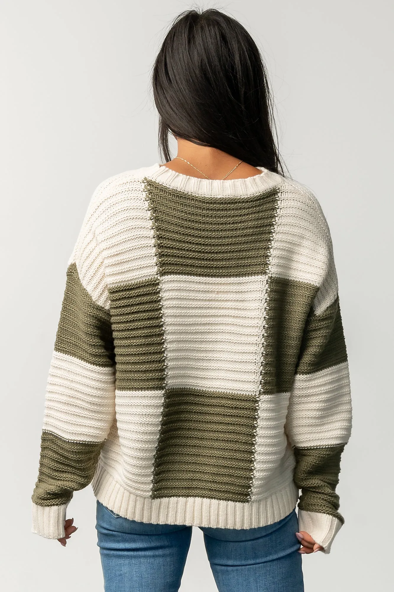 Jayda Sweater | Cream + Olive sold by Baltic Born product image thumbnail 4