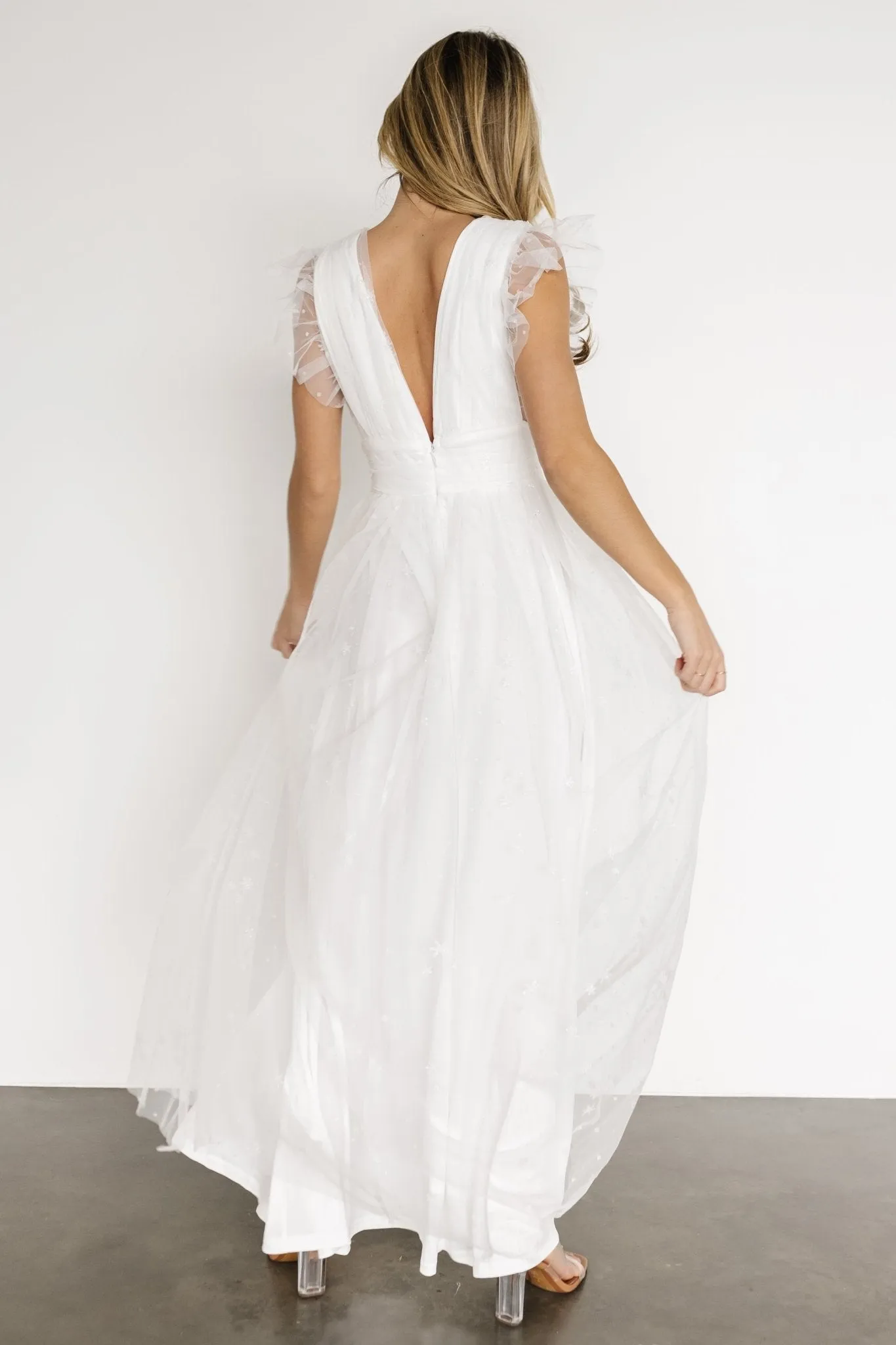 Nova Shimmer Maxi Dress | White sold by Baltic Born product image thumbnail 4