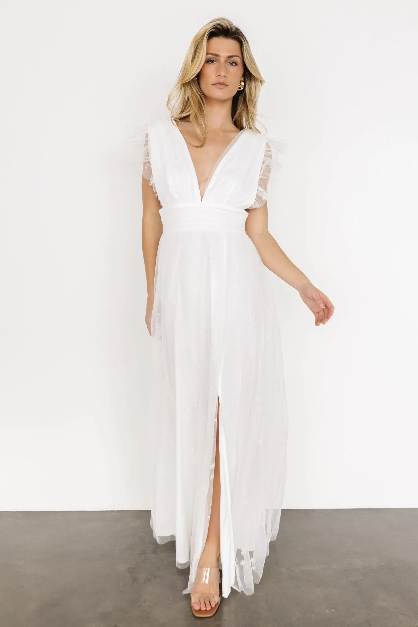 Nova Shimmer Maxi Dress | White sold by Baltic Born product image thumbnail 5