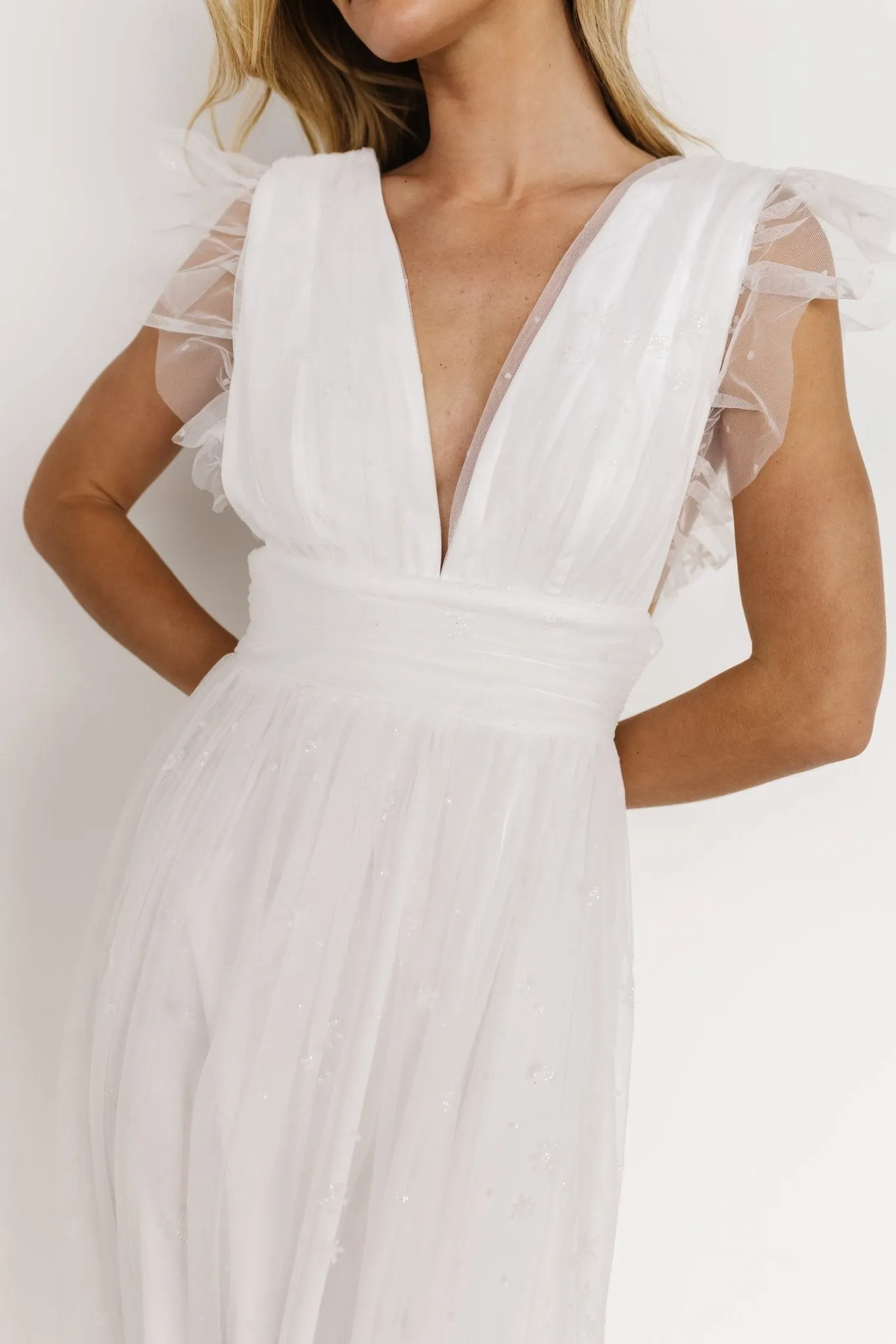 Nova Shimmer Maxi Dress | White sold by Baltic Born product image thumbnail 2