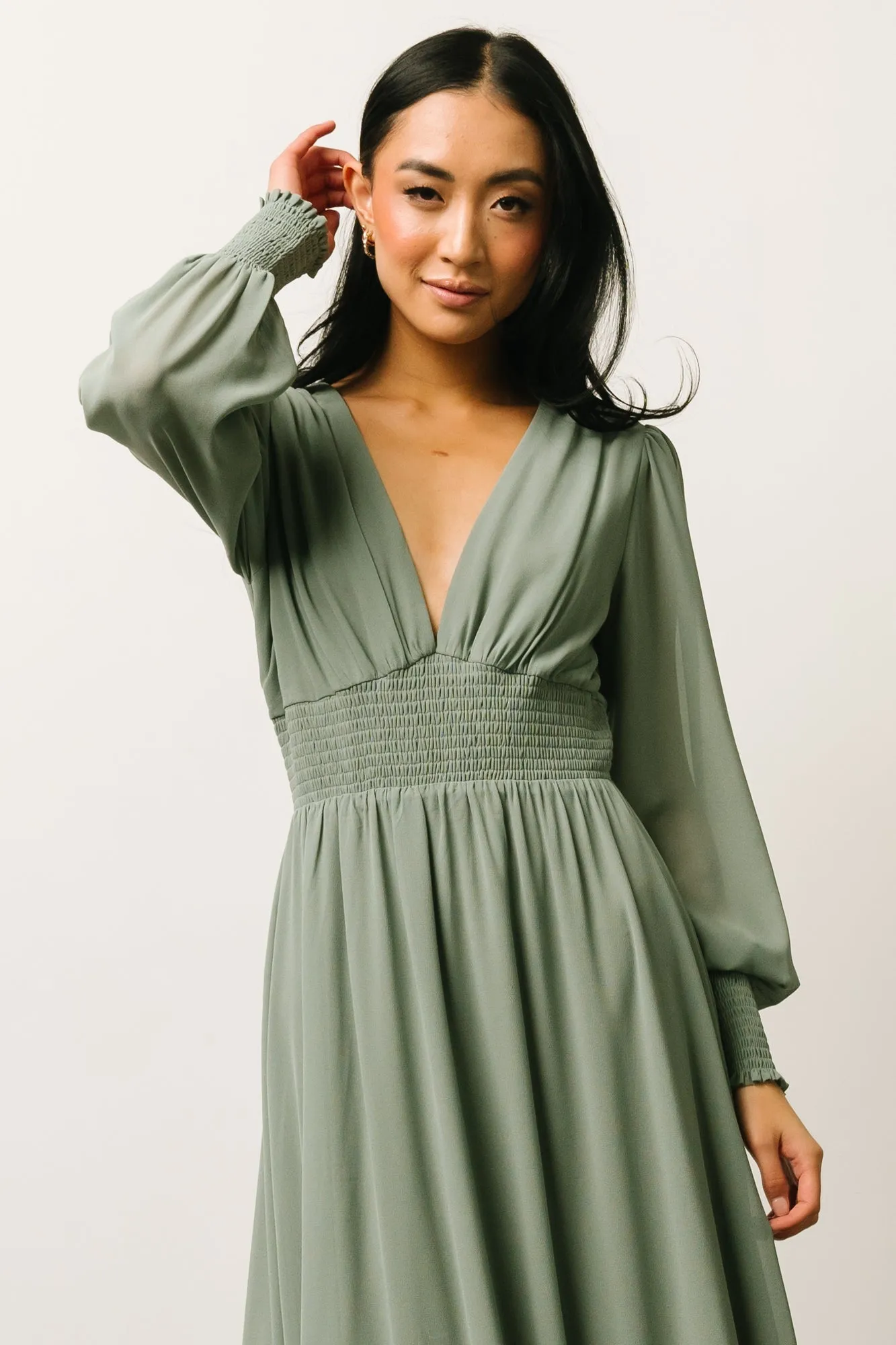 Fabric Swatch - Olivia Chiffon | Eucalyptus sold by Baltic Born product image thumbnail 2