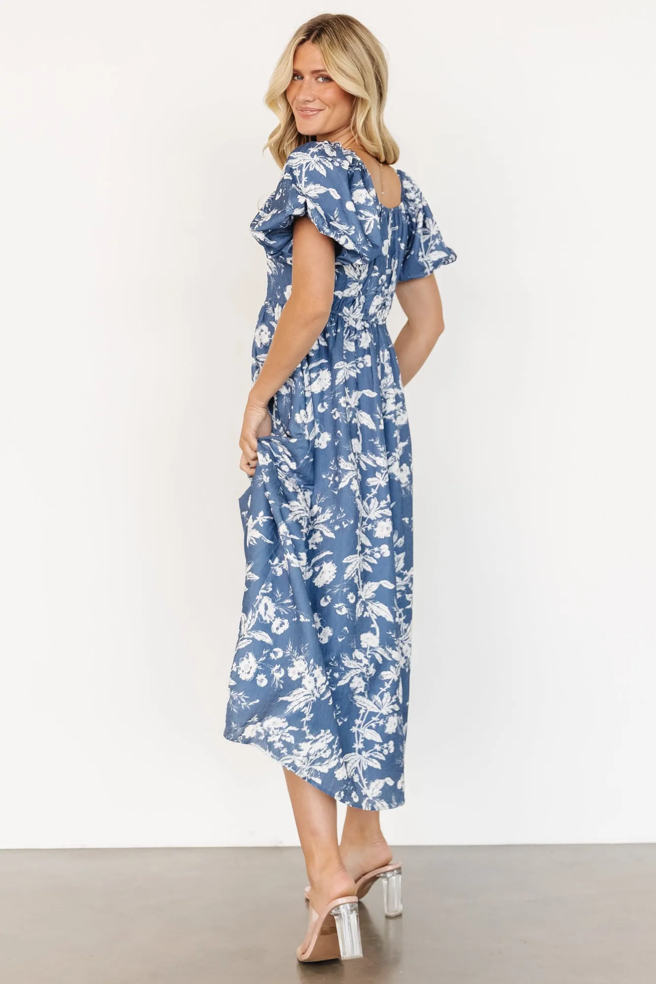 Graceland Maxi Dress | Slate + White Floral sold by Baltic Born product image thumbnail 3