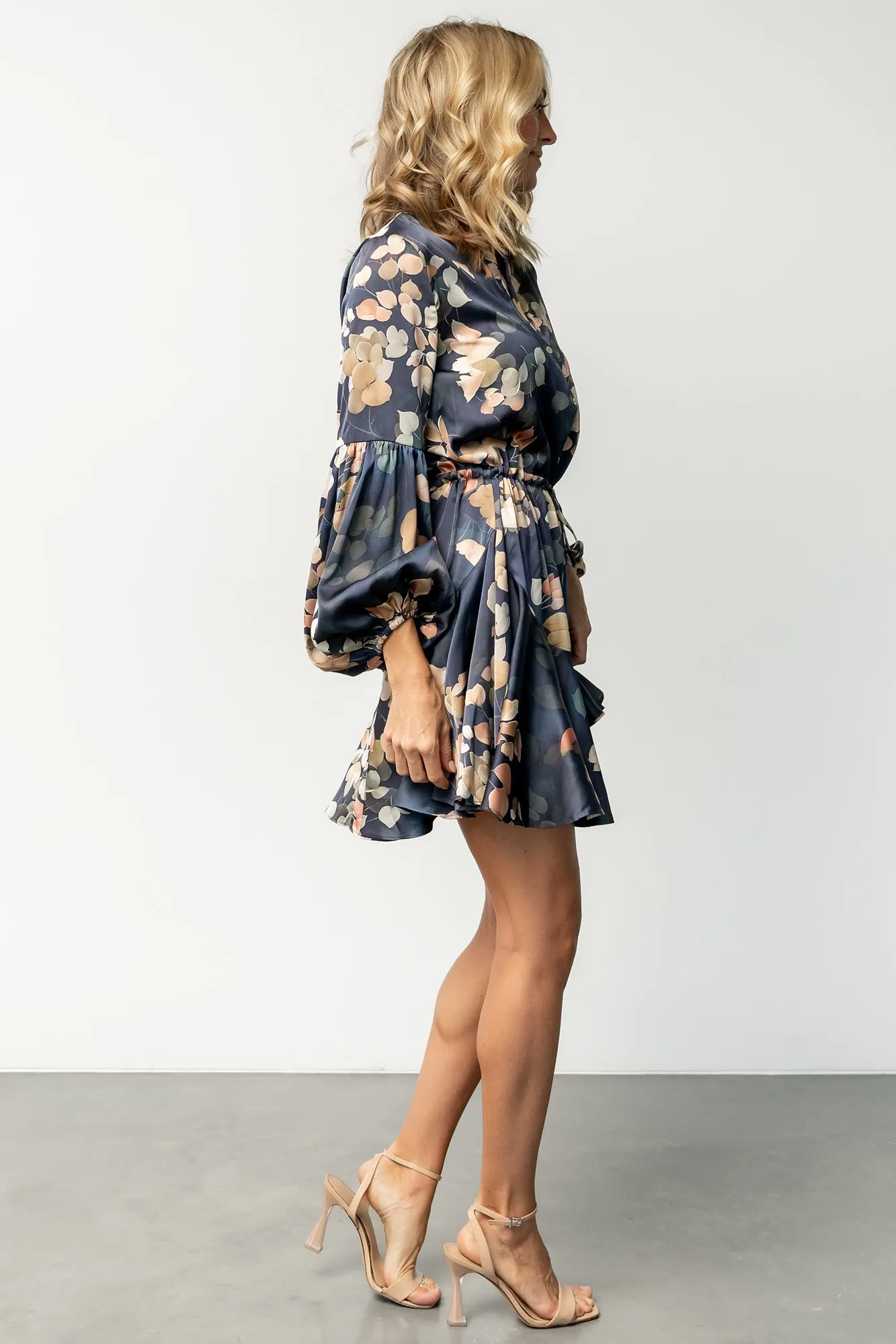 Venice Short Dress | Navy + Multi Floral sold by Baltic Born product image thumbnail 3