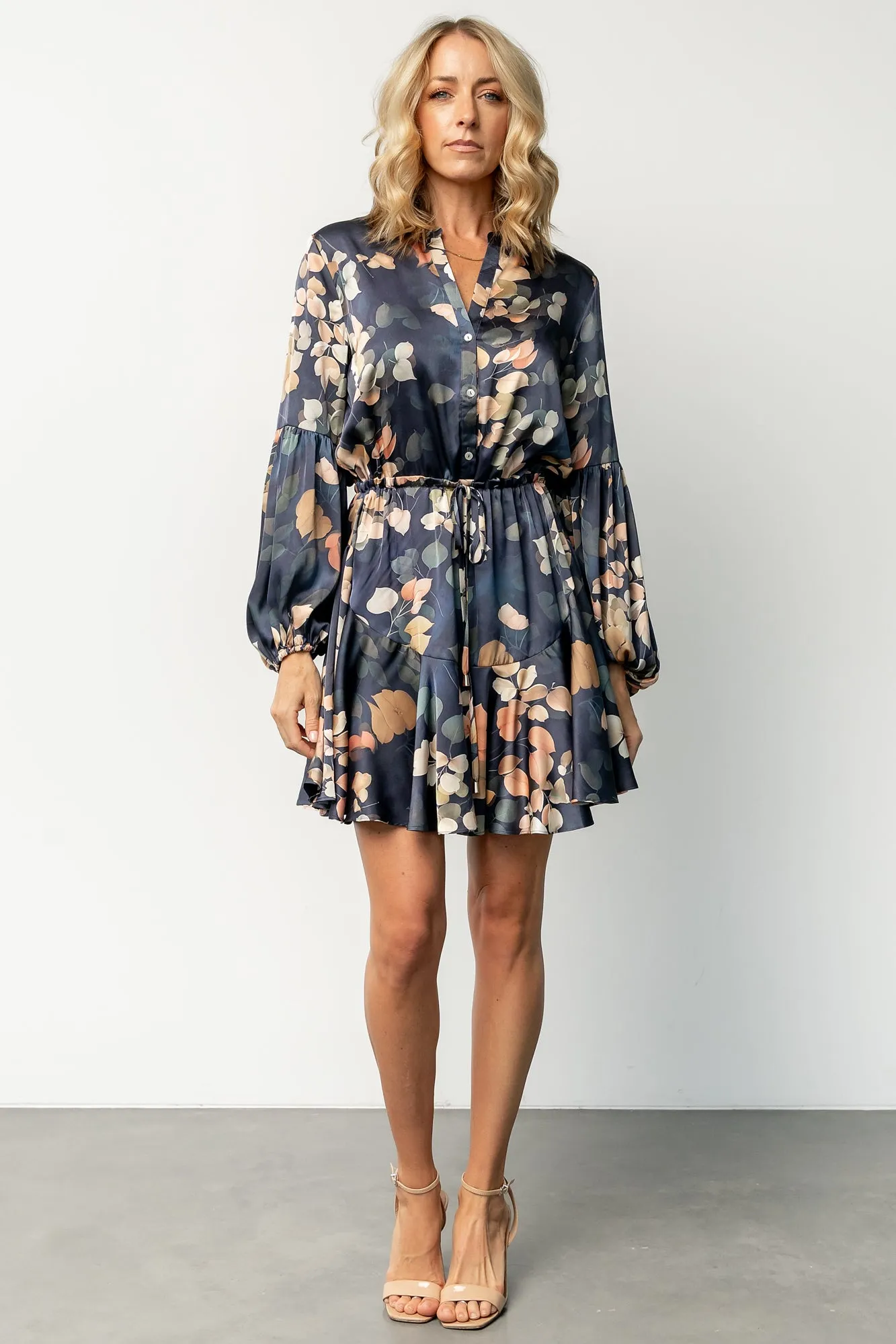 Venice Short Dress | Navy + Multi Floral sold by Baltic Born product image thumbnail 5
