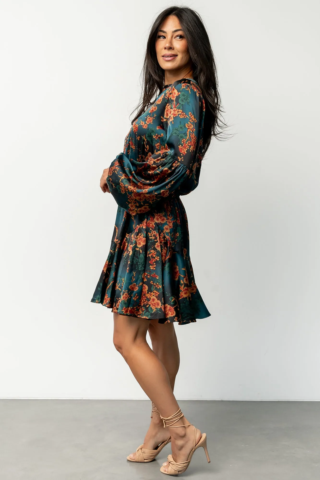 Venice Short Dress | Jade + Copper Floral sold by Baltic Born product image thumbnail 3