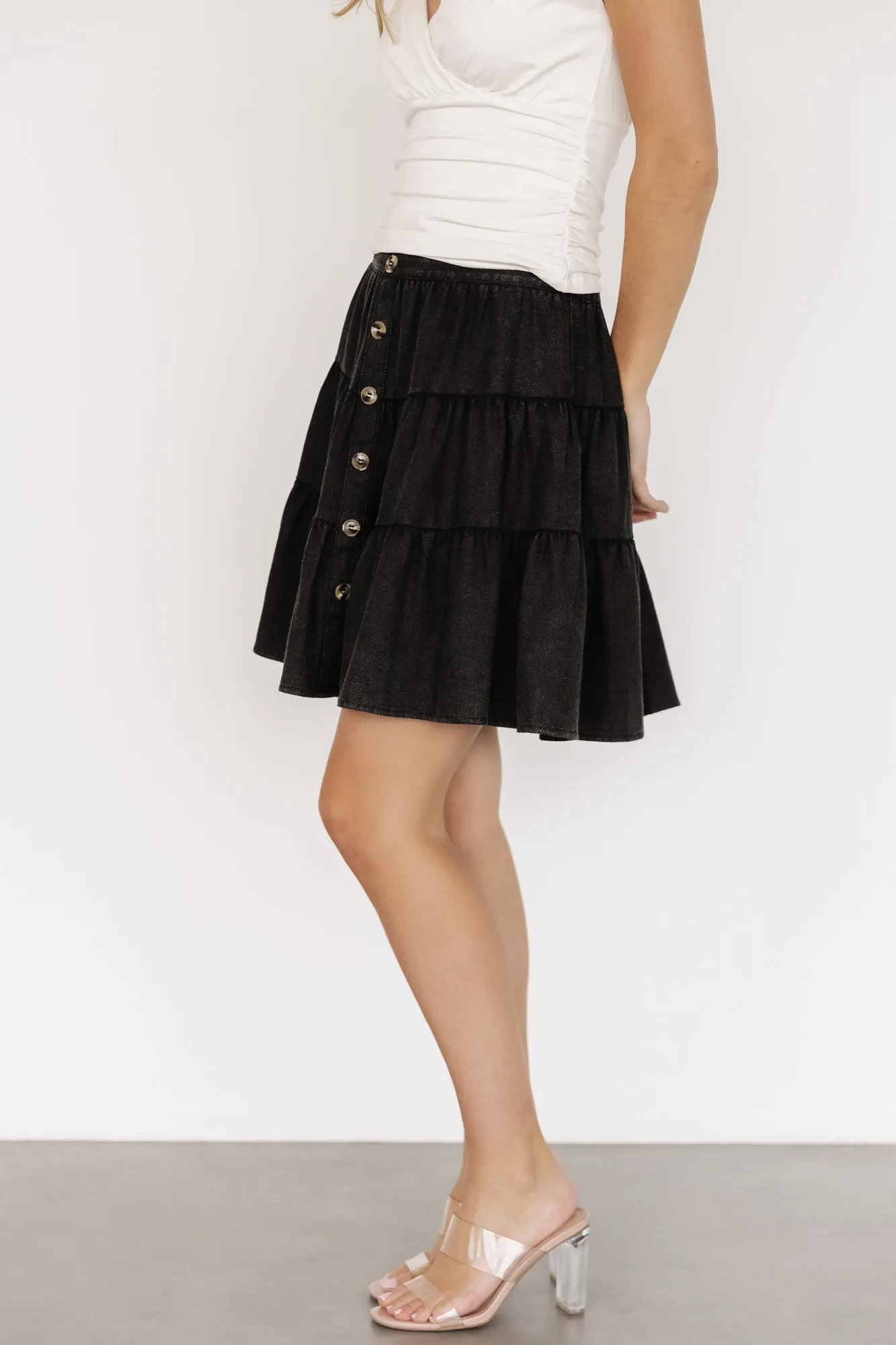 Ebba Short Skirt | Washed Black sold by Baltic Born product image thumbnail 5